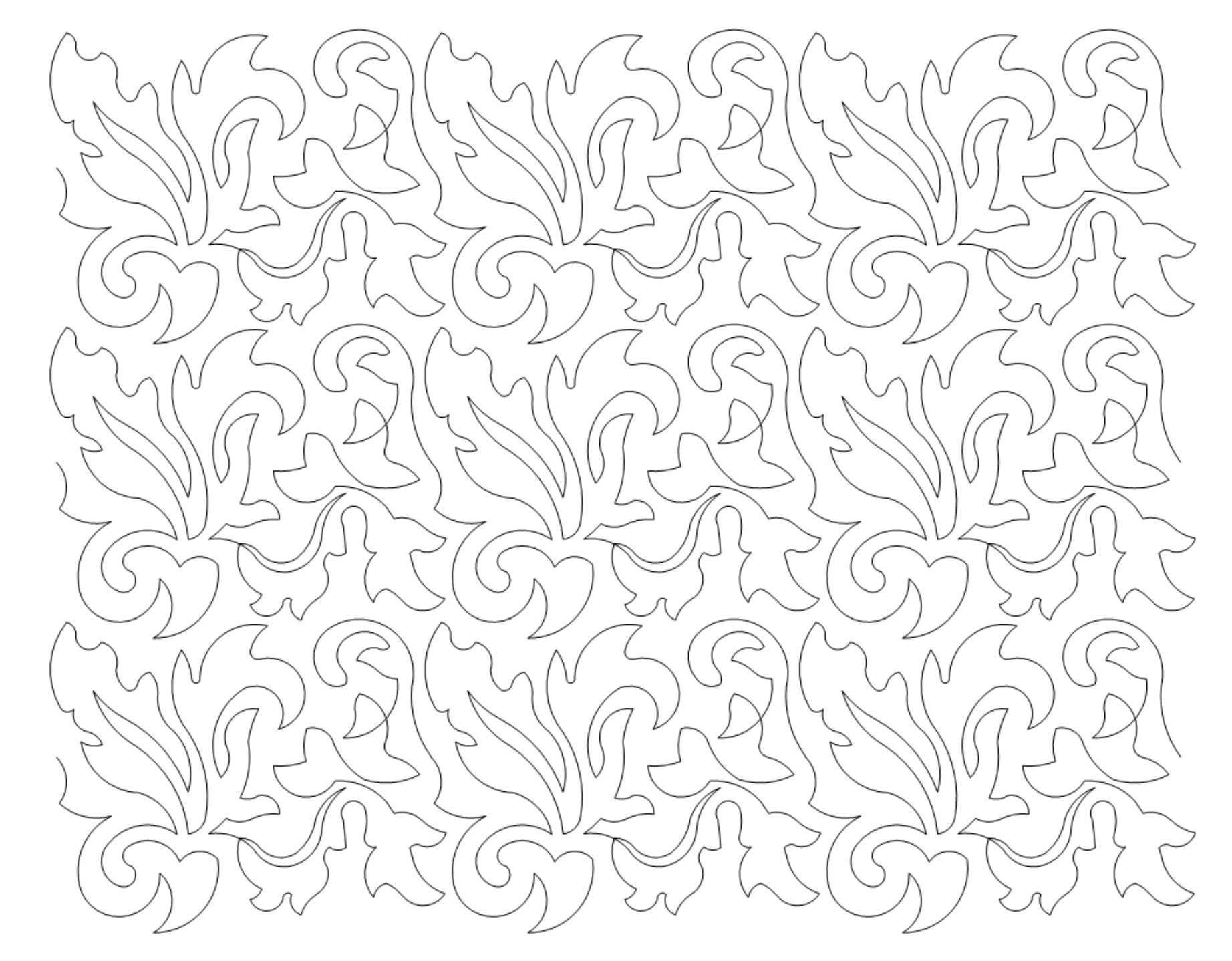 Dancing Leaves Digital E2E Wildflower Quilting Pantograph