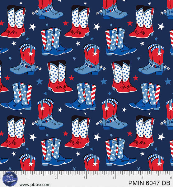 Dark Blue Patriotic Minis PMIN-6047-DB Cotton 44”/45” Fabric Per Yard