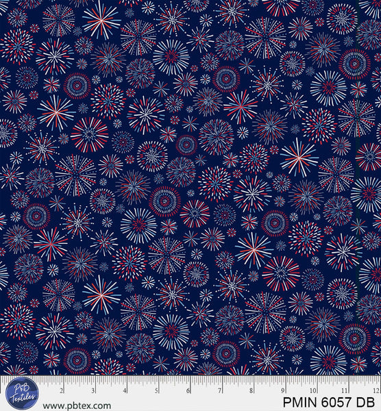 Dark Blue Patriotic Minis PMIN-6057-DB Cotton 44”/45” Fabric Per Yard