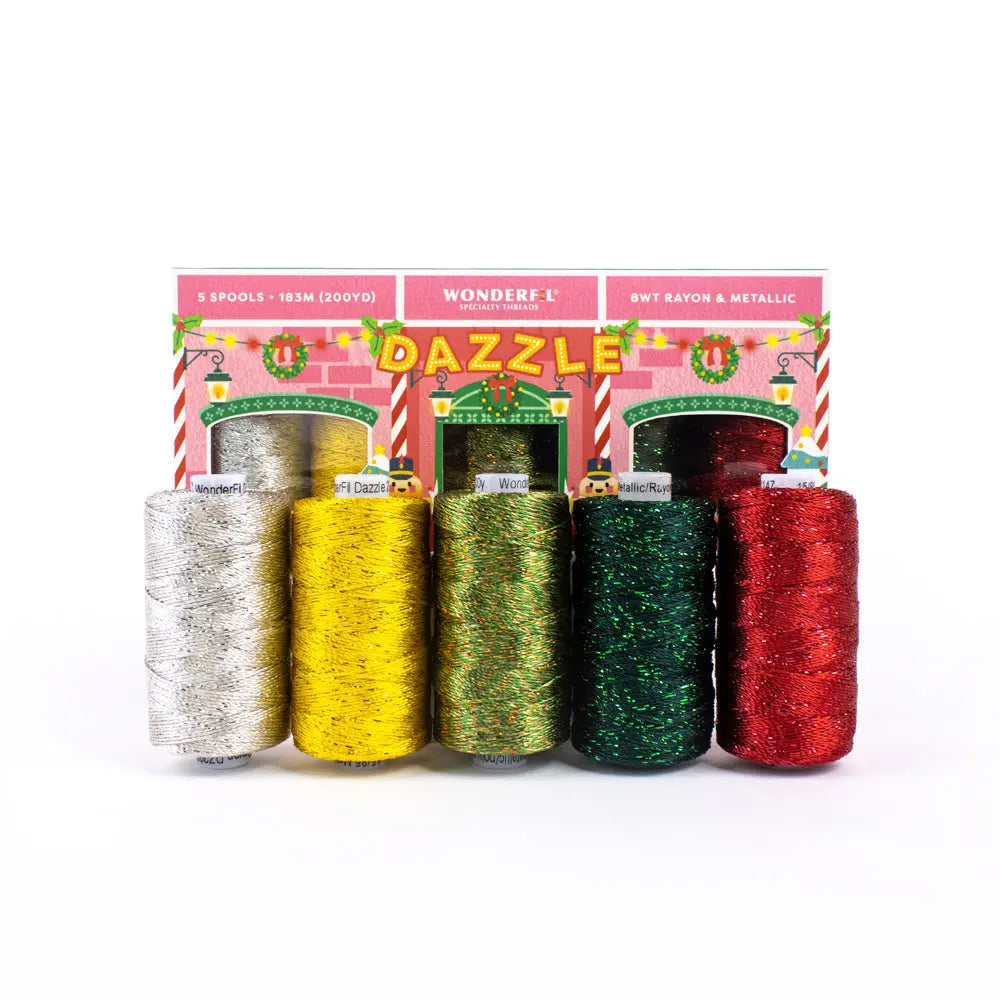 Dazzle™️ 8wt Rayon & Metallic Holiday Pack WonderFil USA