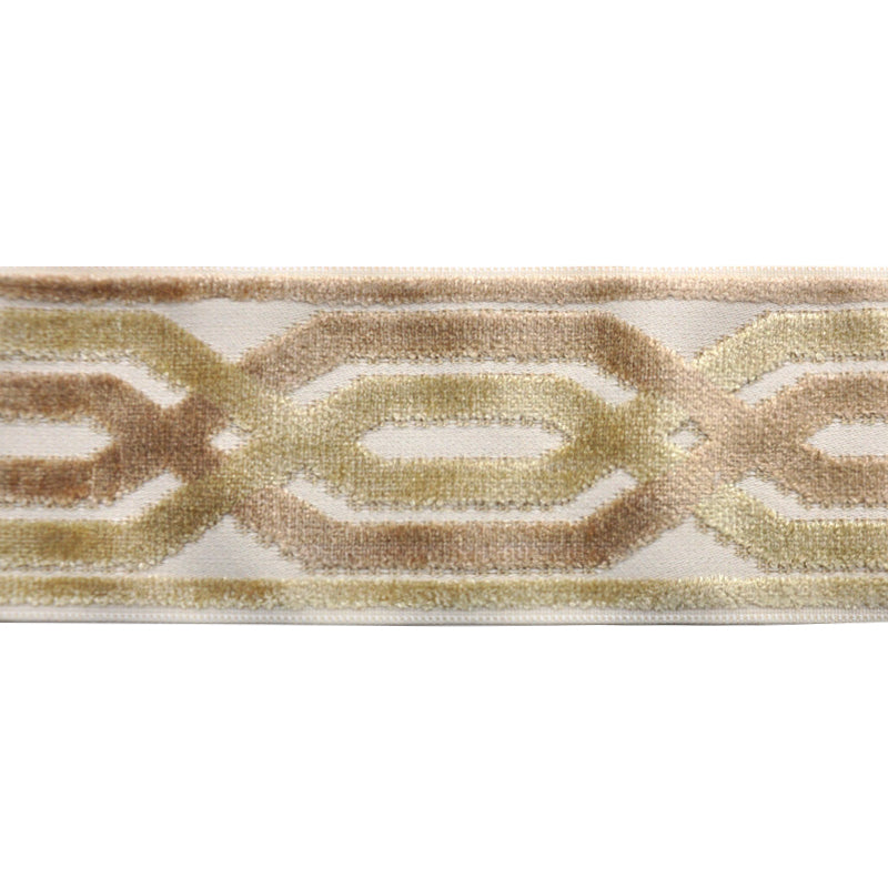 Decorative Chenille Trim Tape - 3 1/2" Width (25 Yard Roll) - BR-7524-82/11 Beige/Sand