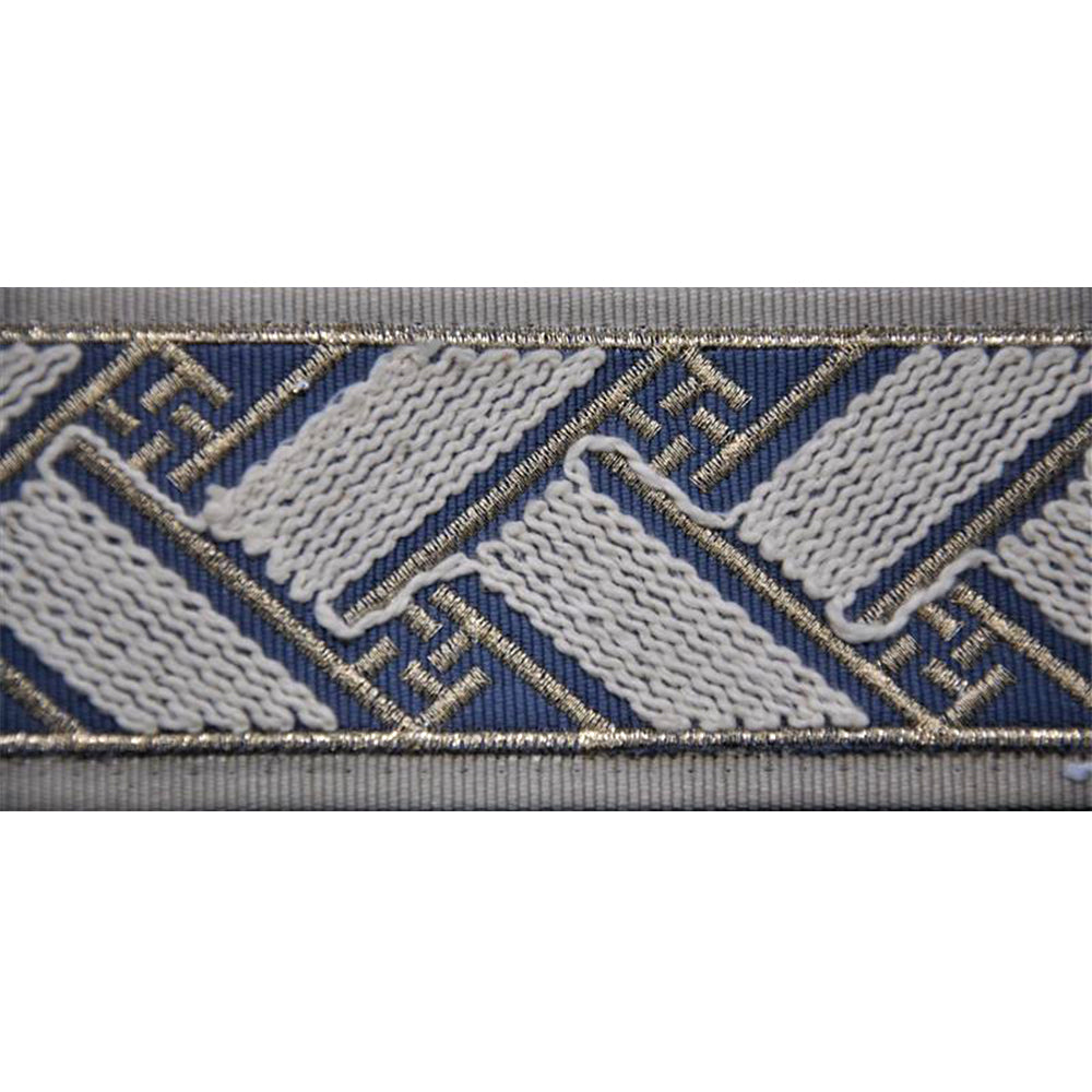 Decorative Woven Trim Tape - 2 3/8" Width (25 Yard Roll) - BR-7594-49 Basket Weave Grey