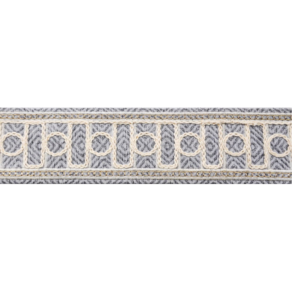 Decorative Woven Trim Tape - 2" Width (25 Yard Roll) - BR-7532-49 Grey