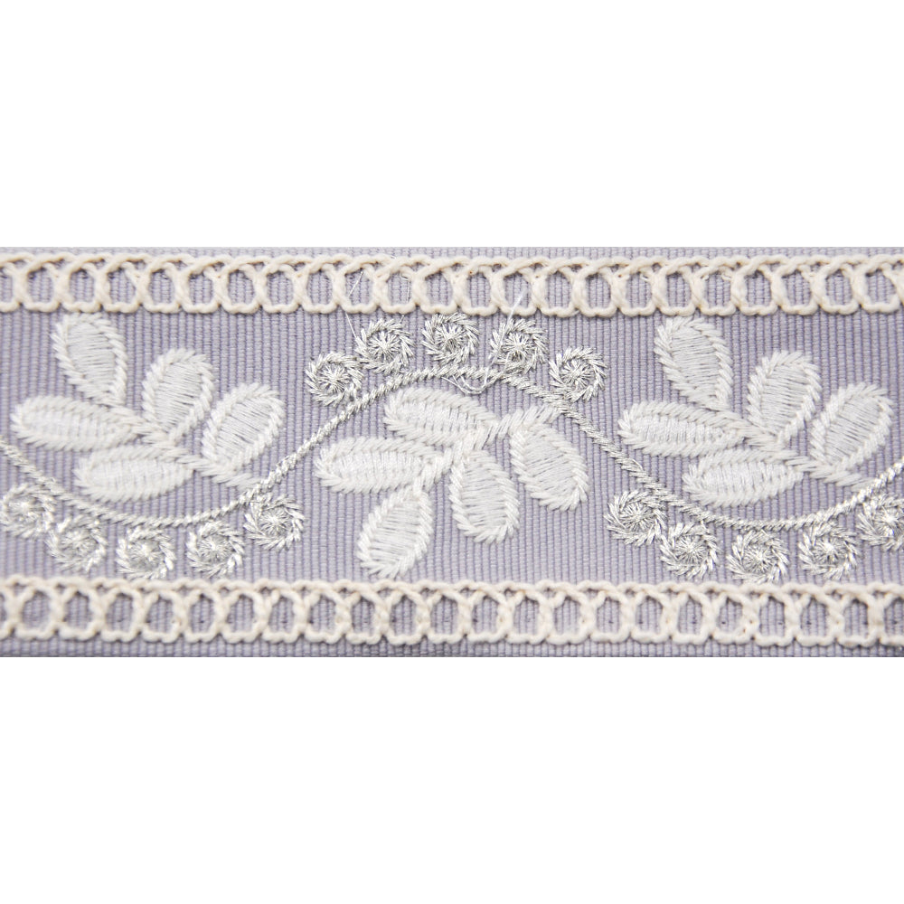 Decorative Woven Trim Tape - 2" Width (25 Yard Roll) - BR-7548-11 Silver