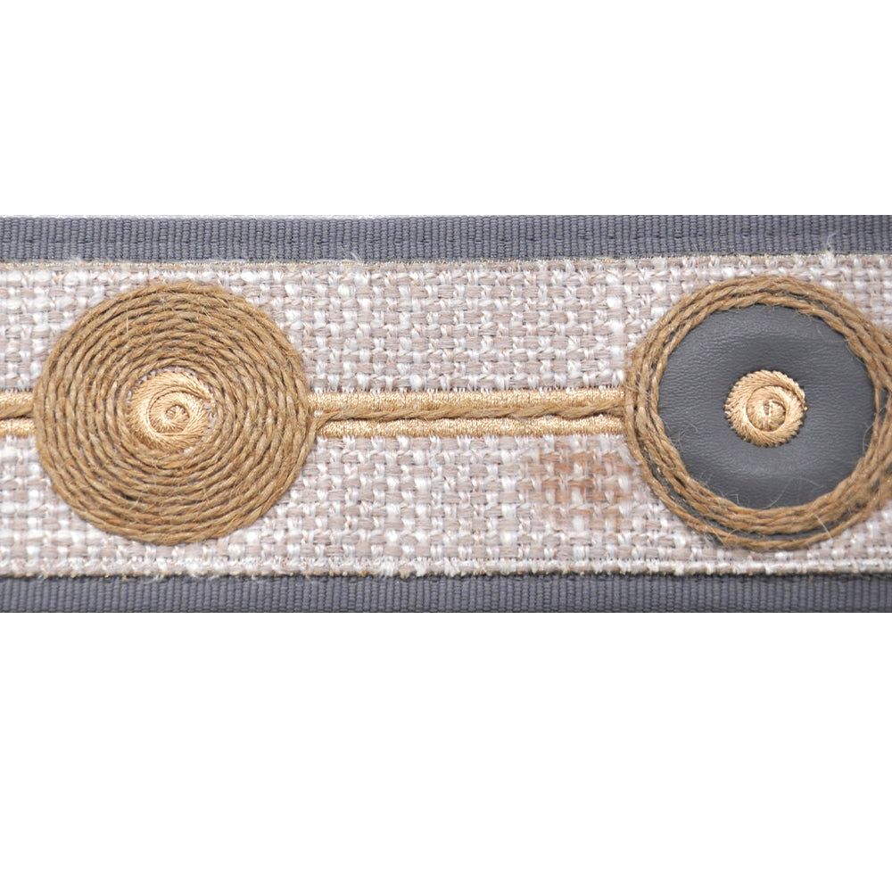 Decorative Woven Trim Tape - 3 1/2" Width (25 Yard Roll) - BR-7558-24 Beige