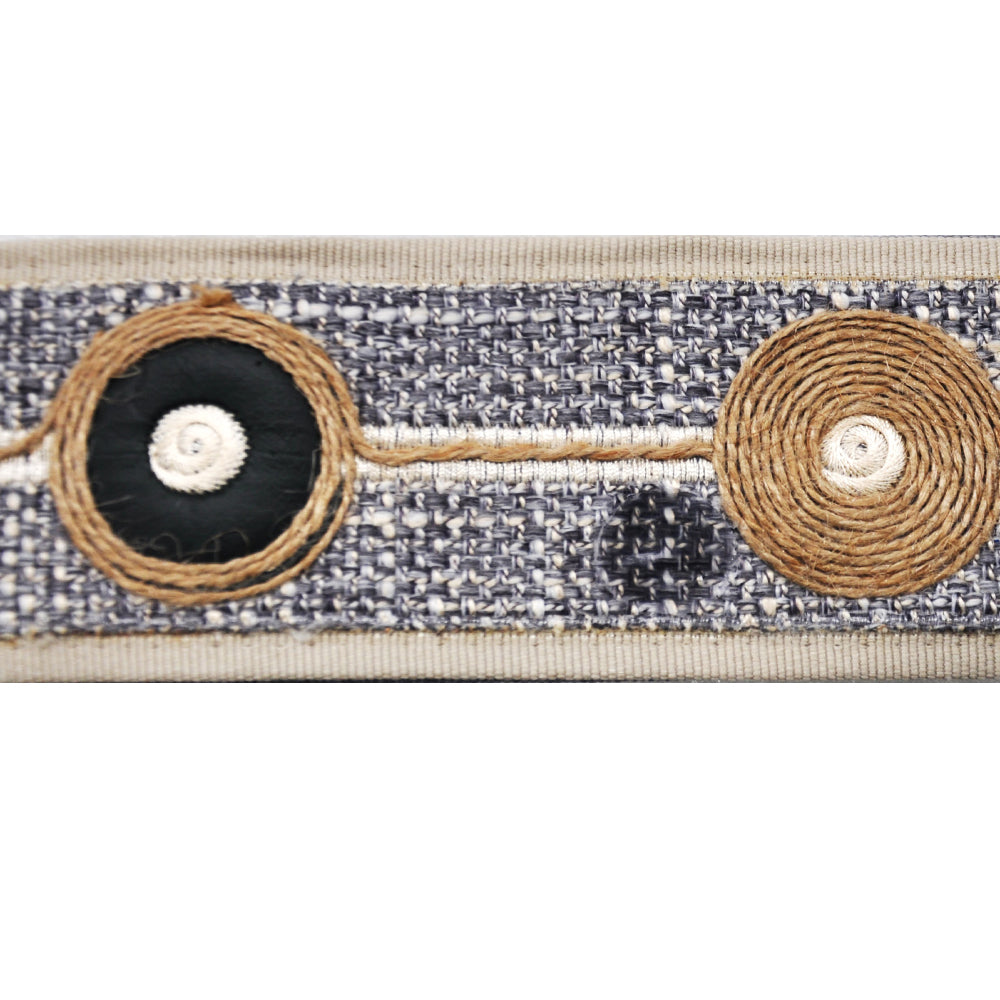 Decorative Woven Trim Tape - 3 1/2" Width (25 Yard Roll) - BR-7558-49 Grey