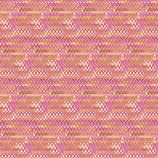 Delight - Zigzag - Coral 44" / 45" Fabric Per Yard The Fabric Company