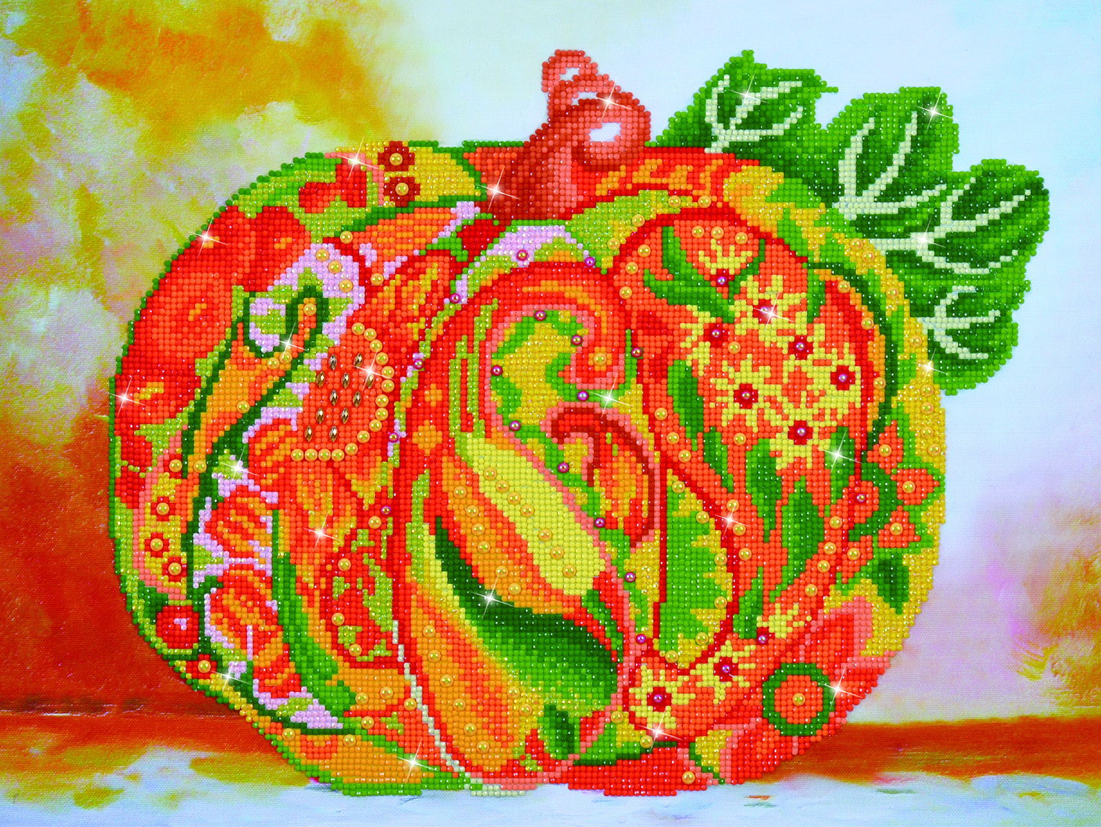 Diamond Dotz Autumn Pumpkin Amber Sparkle - 15.4" x 20.5"