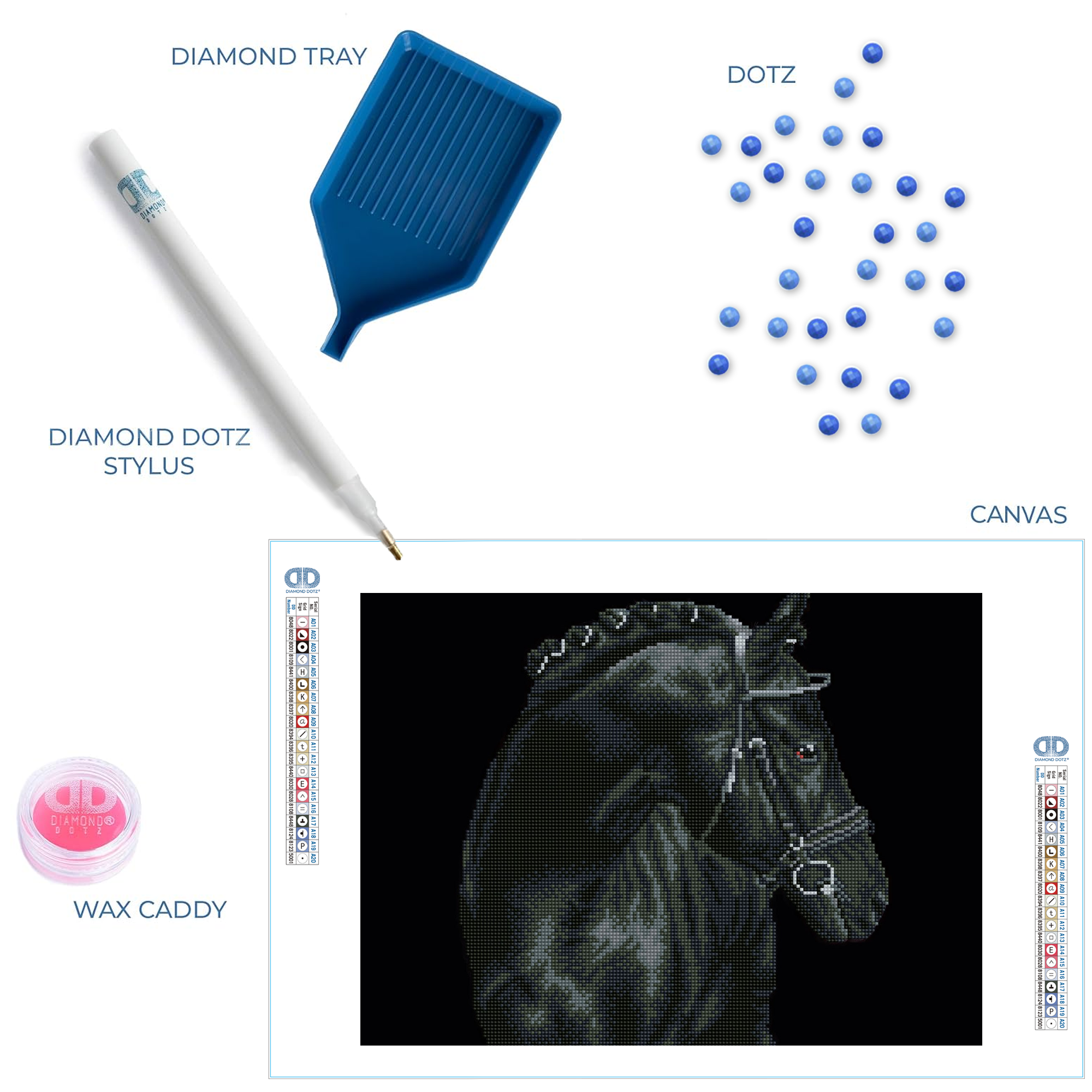 Diamond Dotz Black Sheen - 16.5" x 20.5"