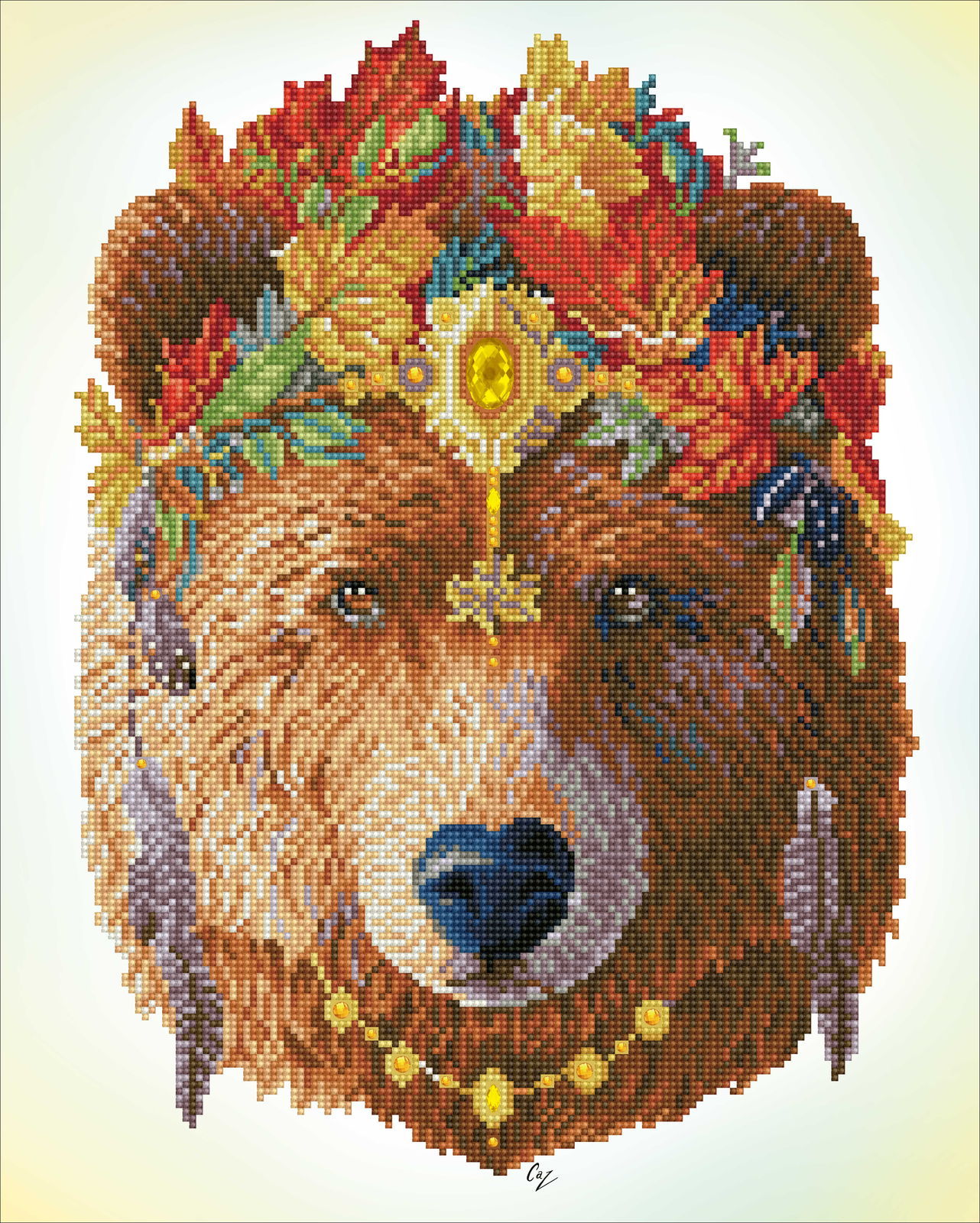 Diamond Dotz Bohemian Bear - 16.1" x 20.1"