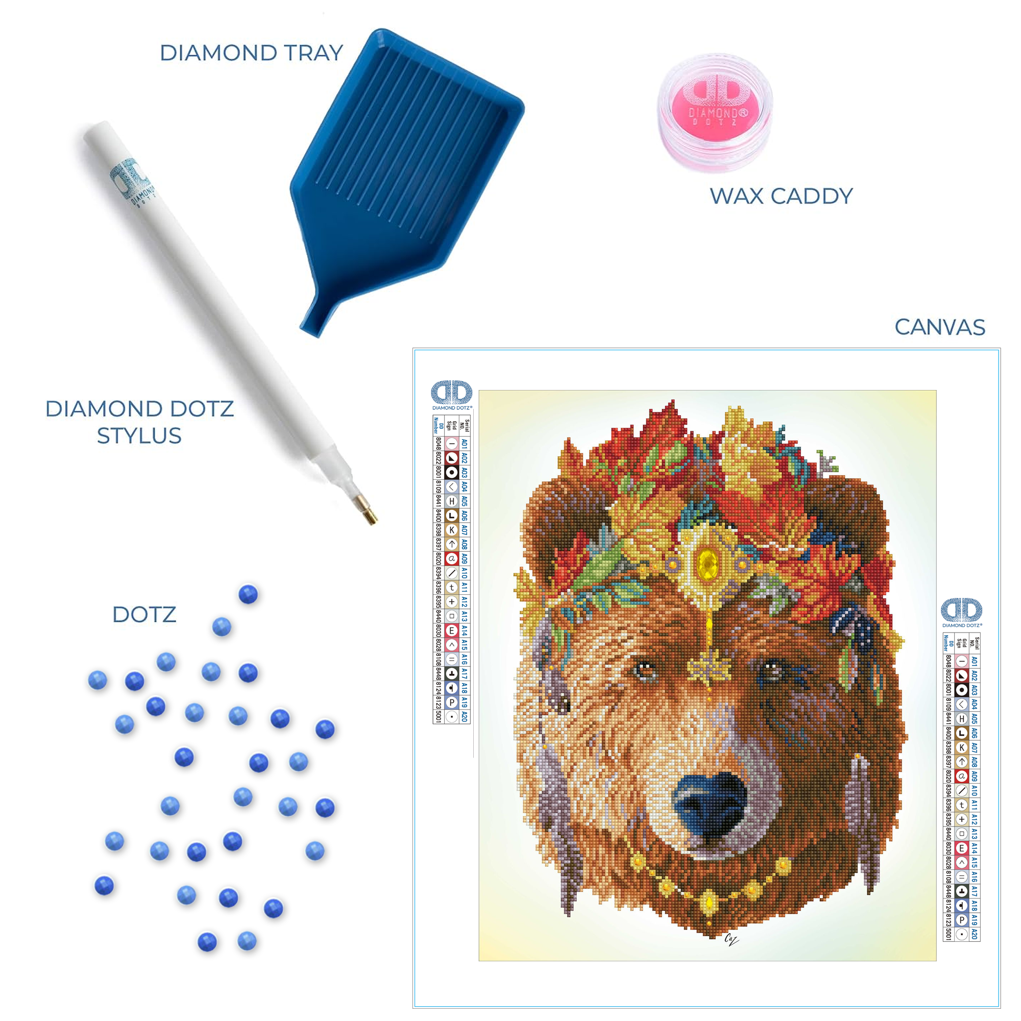 Diamond Dotz Bohemian Bear - 16.1" x 20.1"