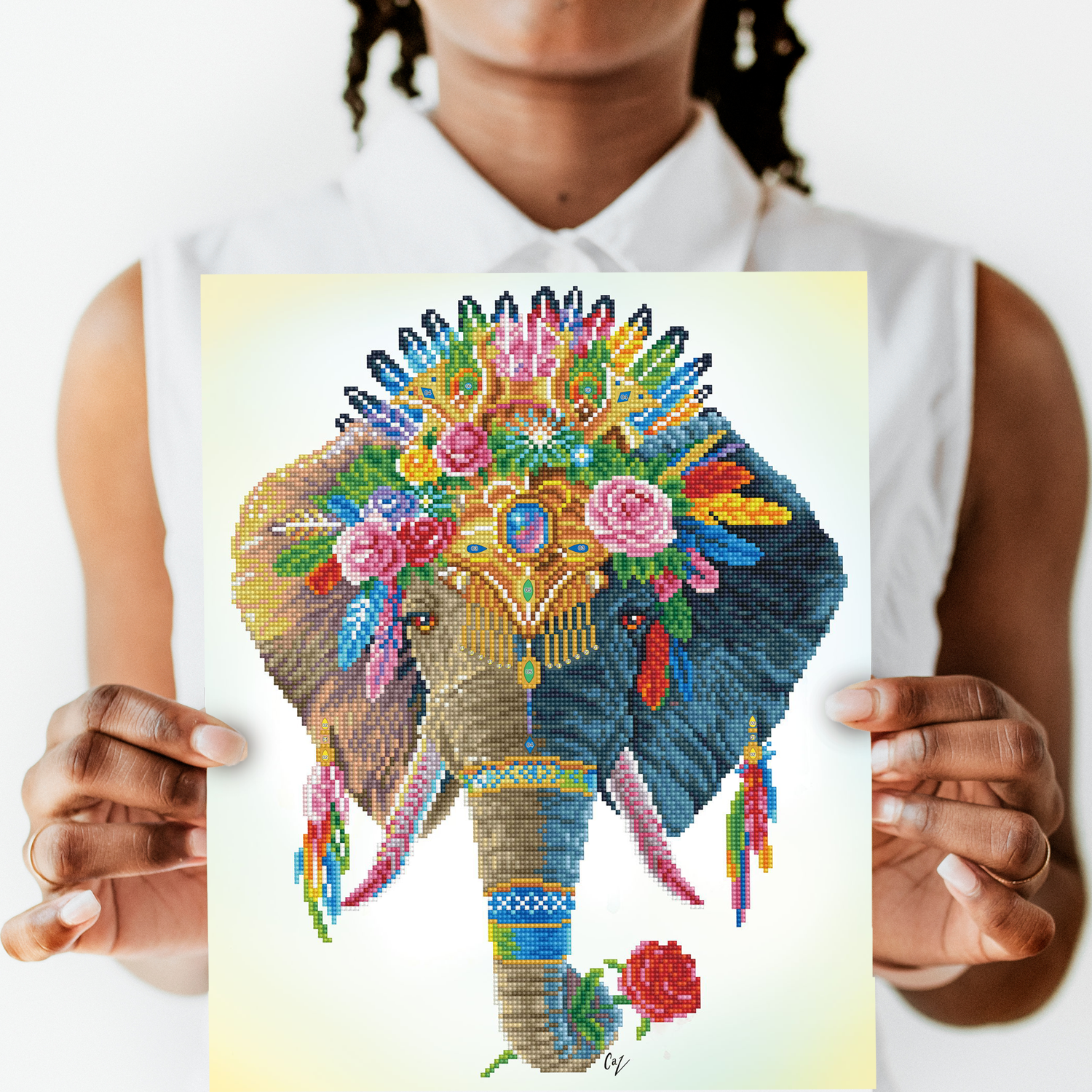 Diamond Dotz Bohemian Elephant - 16.1" x 20.1"