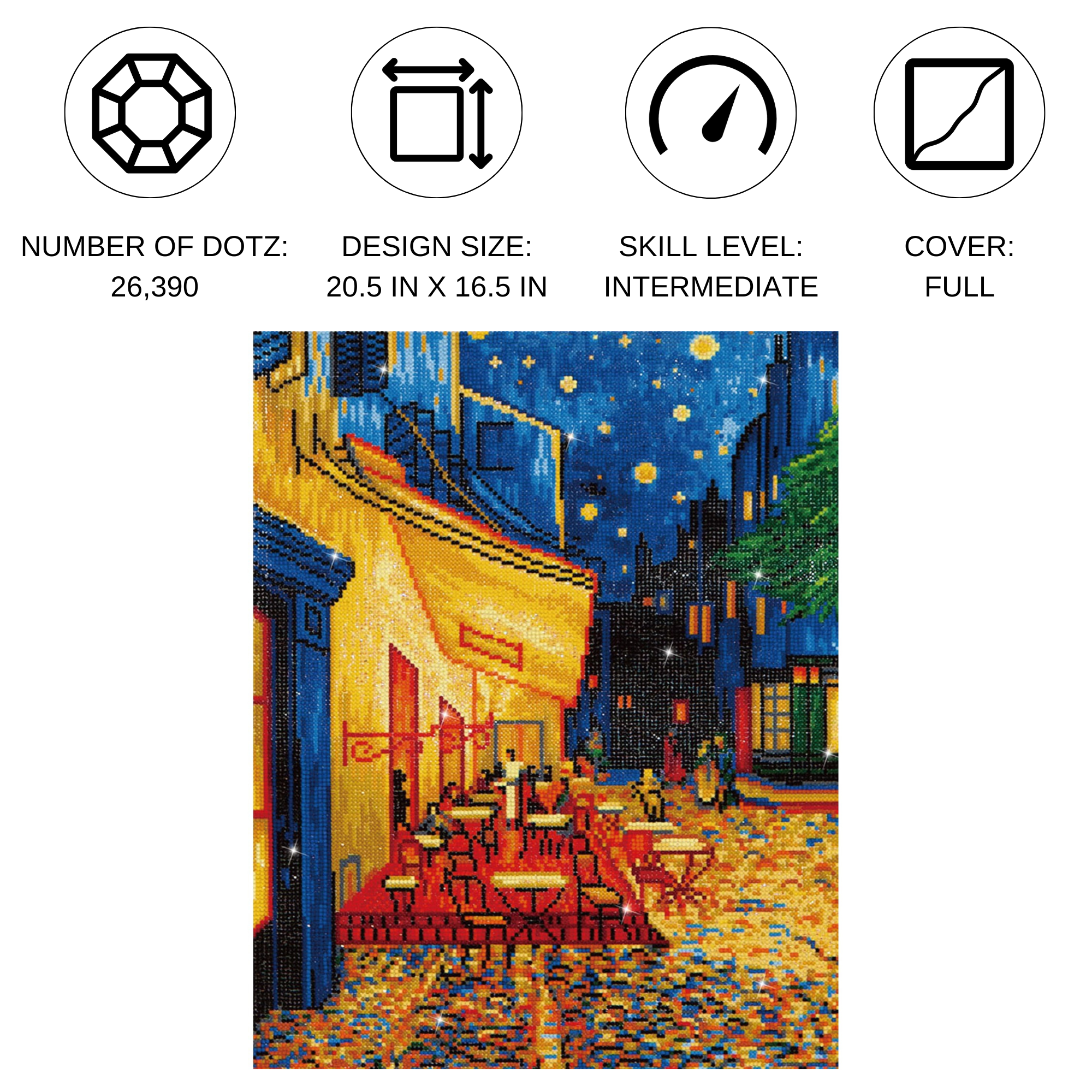 Diamond Dotz Cafe At Night (Van Gogh) - 16.5" x 20.5"