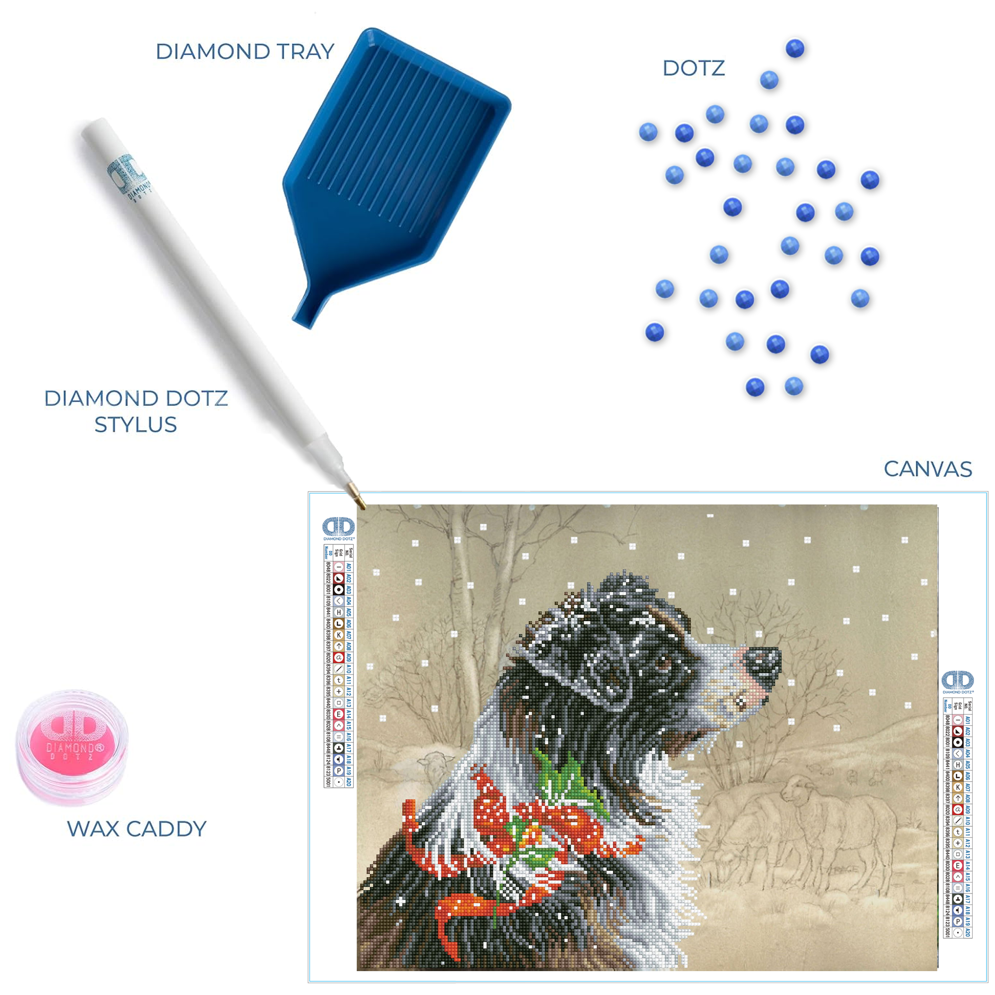 Diamond Dotz Christmas Collie - 19.7" x 15.8"