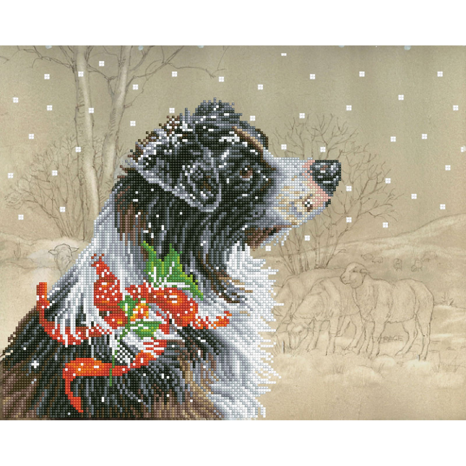 Diamond Dotz Christmas Collie - 19.7" x 15.8"