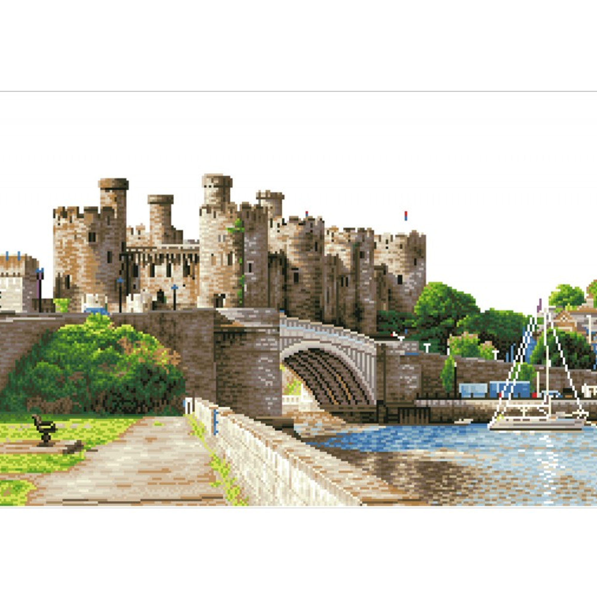 Diamond Dotz Conwy Castle Wales - 29.5" x 19.7"