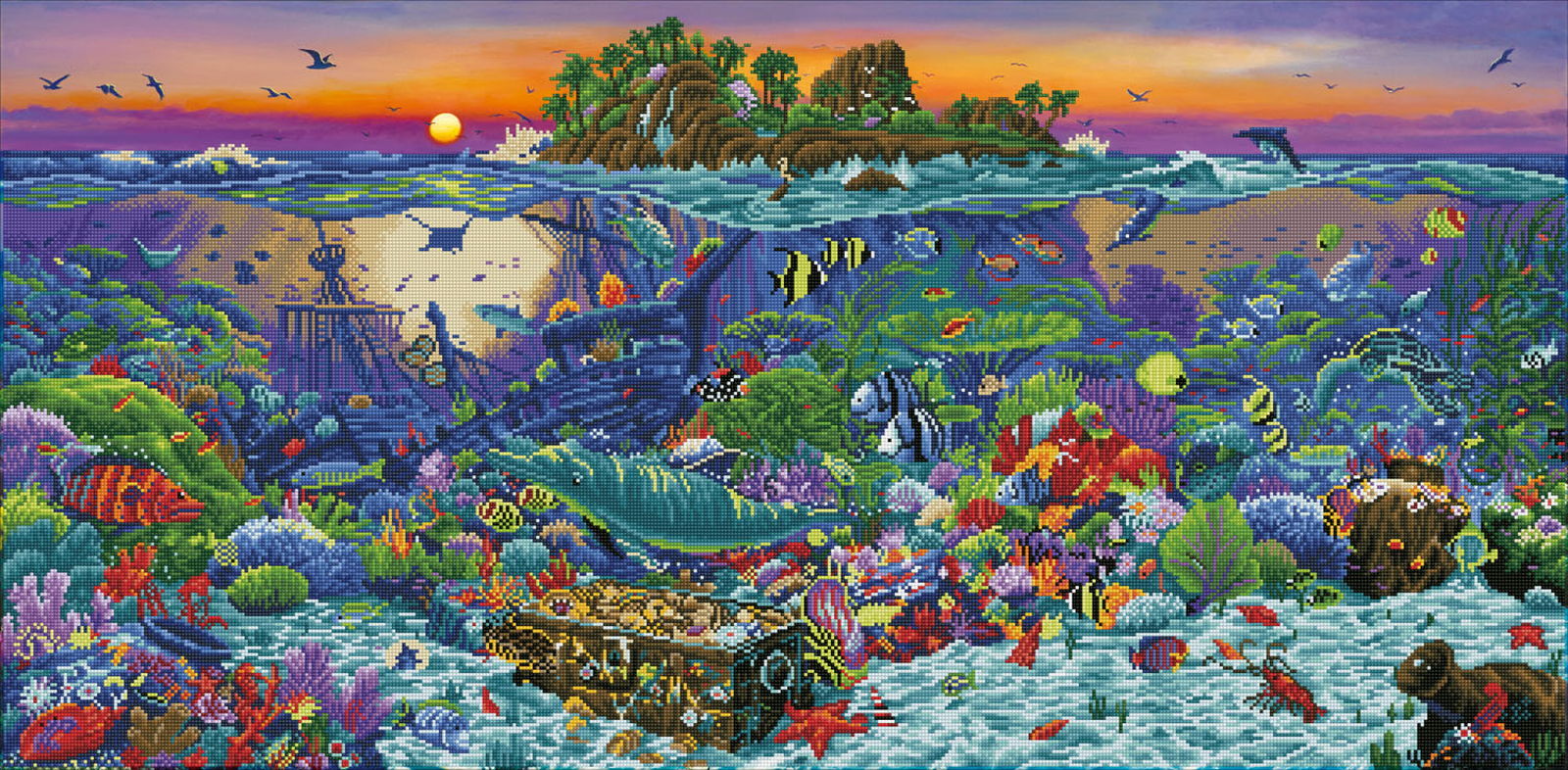 Diamond Dotz Coral Reef Island - 52.0" x 25.6"
