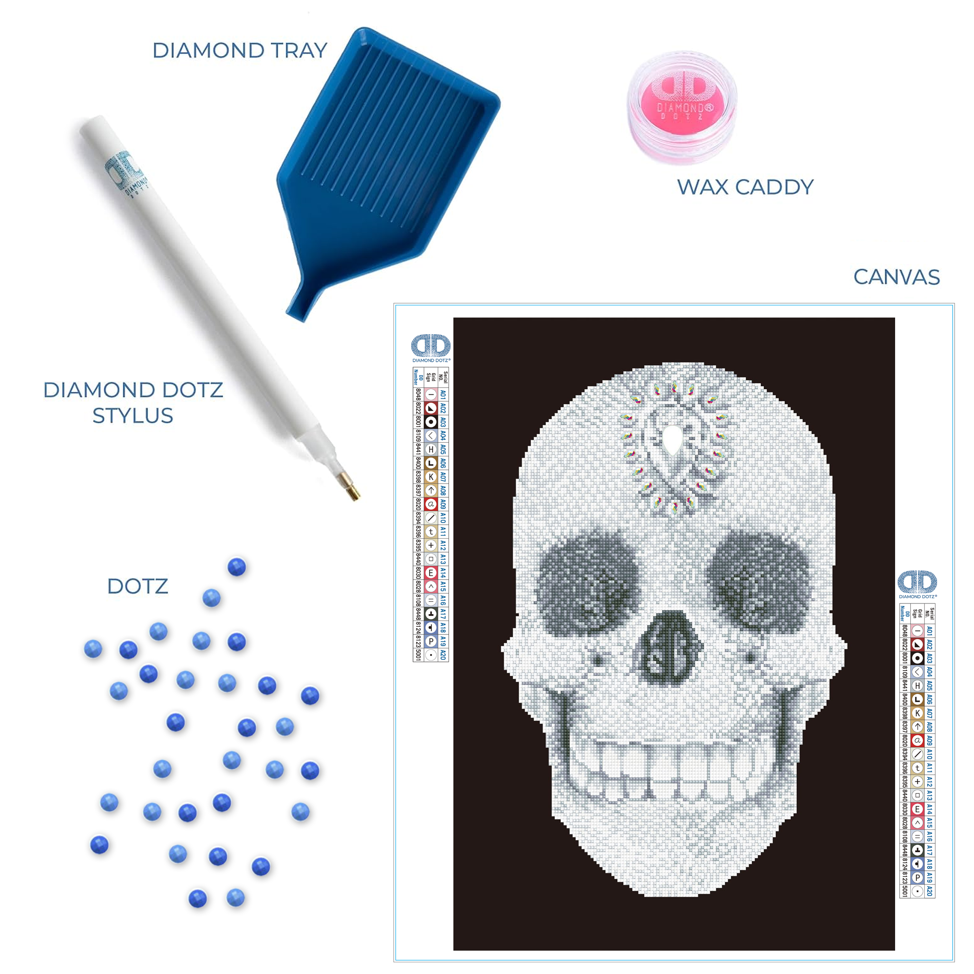 Diamond Dotz Crystal Skull - 16.5" x 23.6"