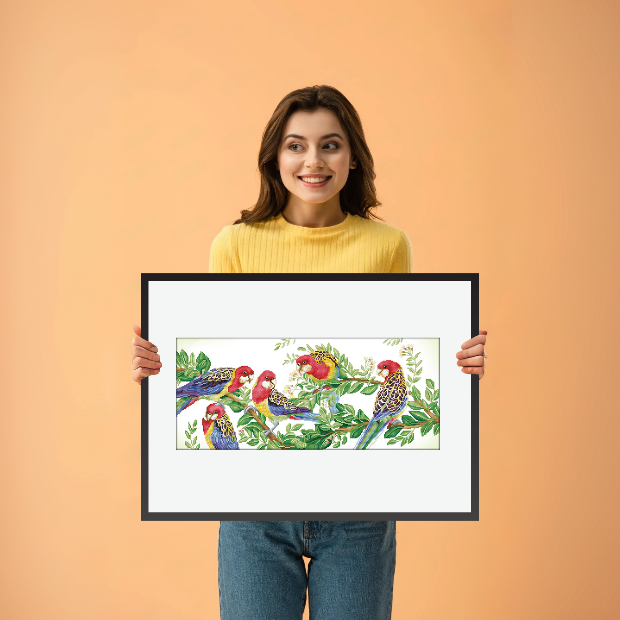 Diamond Dotz Eastern Rosella Gathering - 14.6" x 34.3"