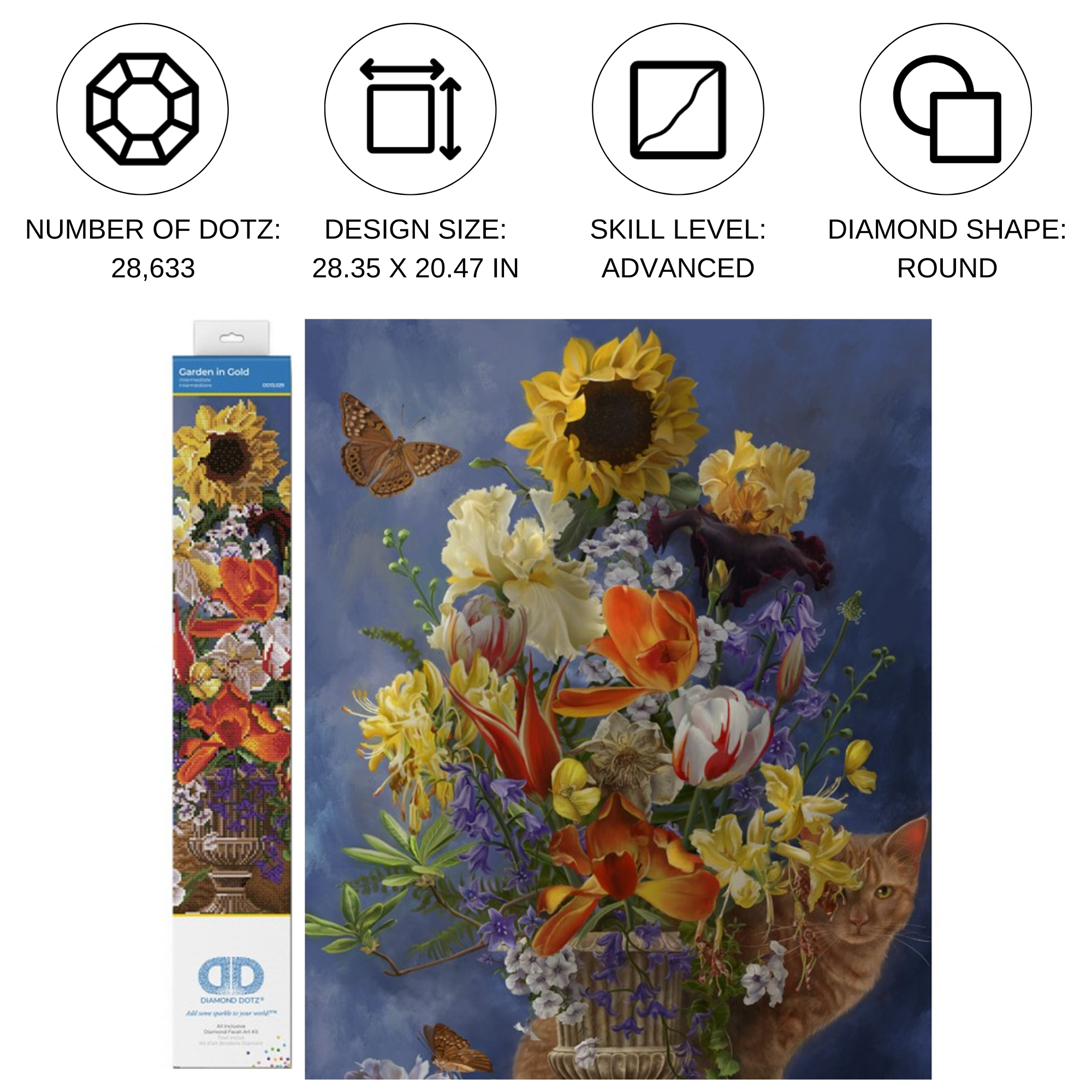 Diamond Dotz Garden in Gold - 20.5" x 28.4"