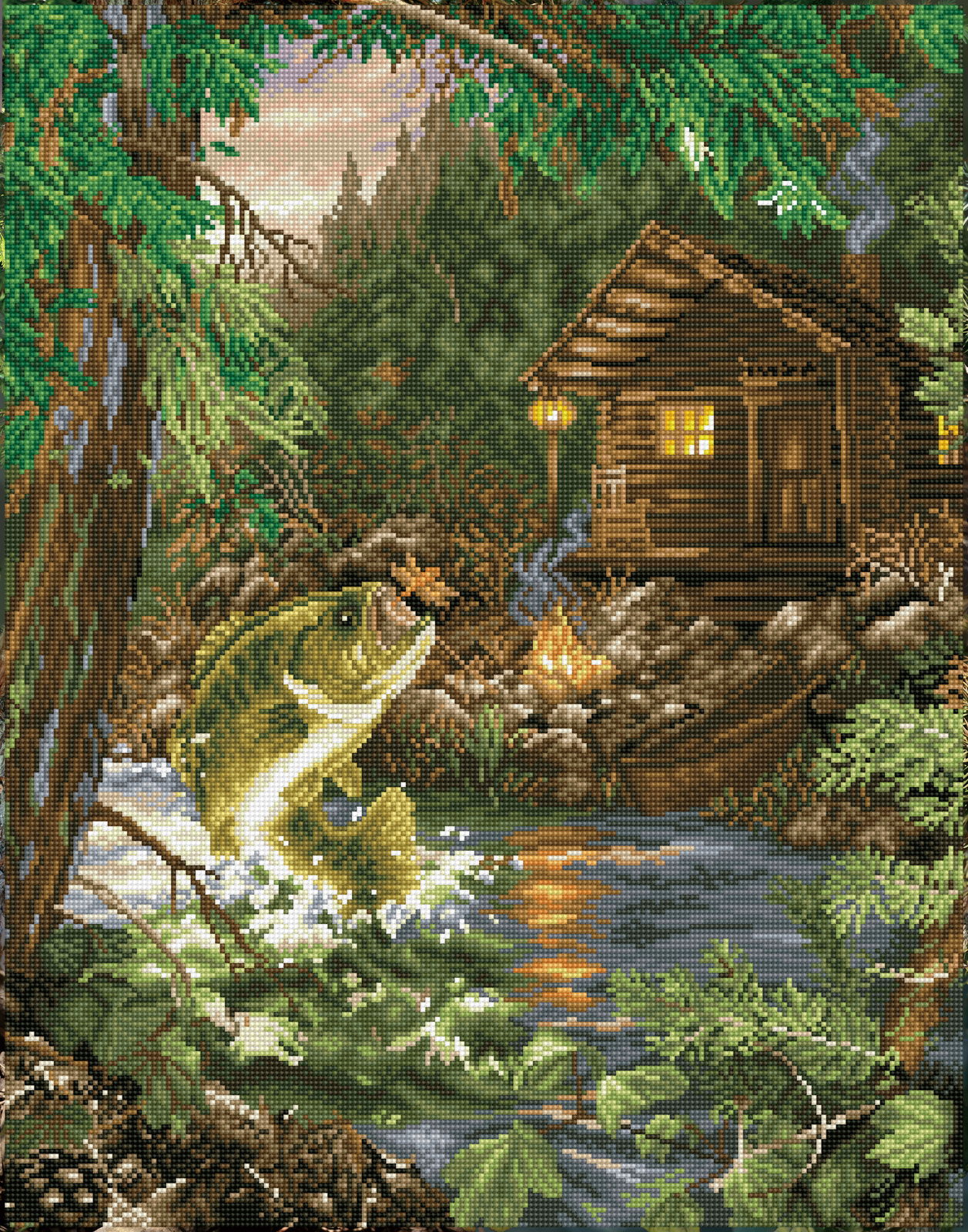 Diamond Dotz Gone Fishing - 22.0" x 28.0"