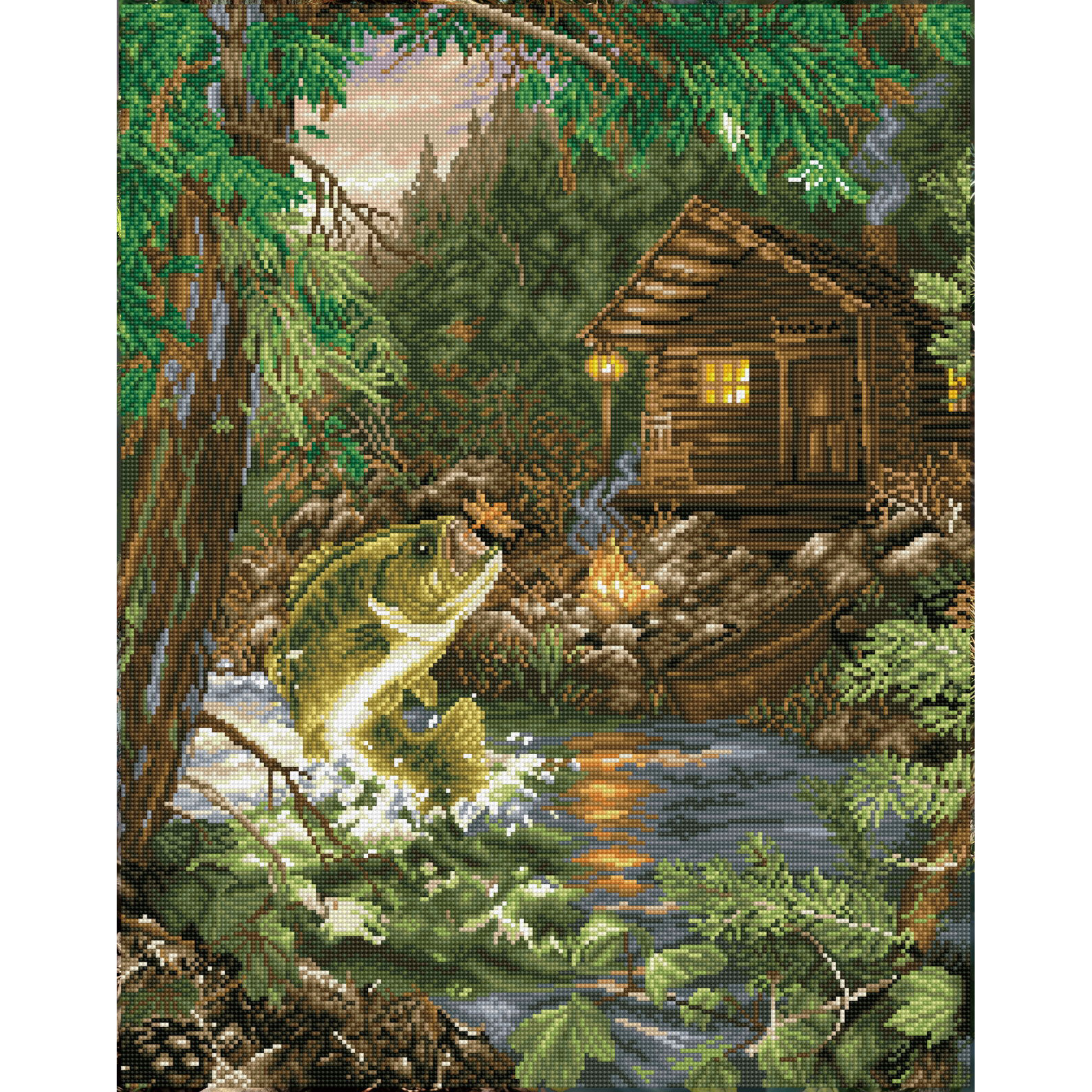 Diamond Dotz Gone Fishing - 22.0" x 28.0"