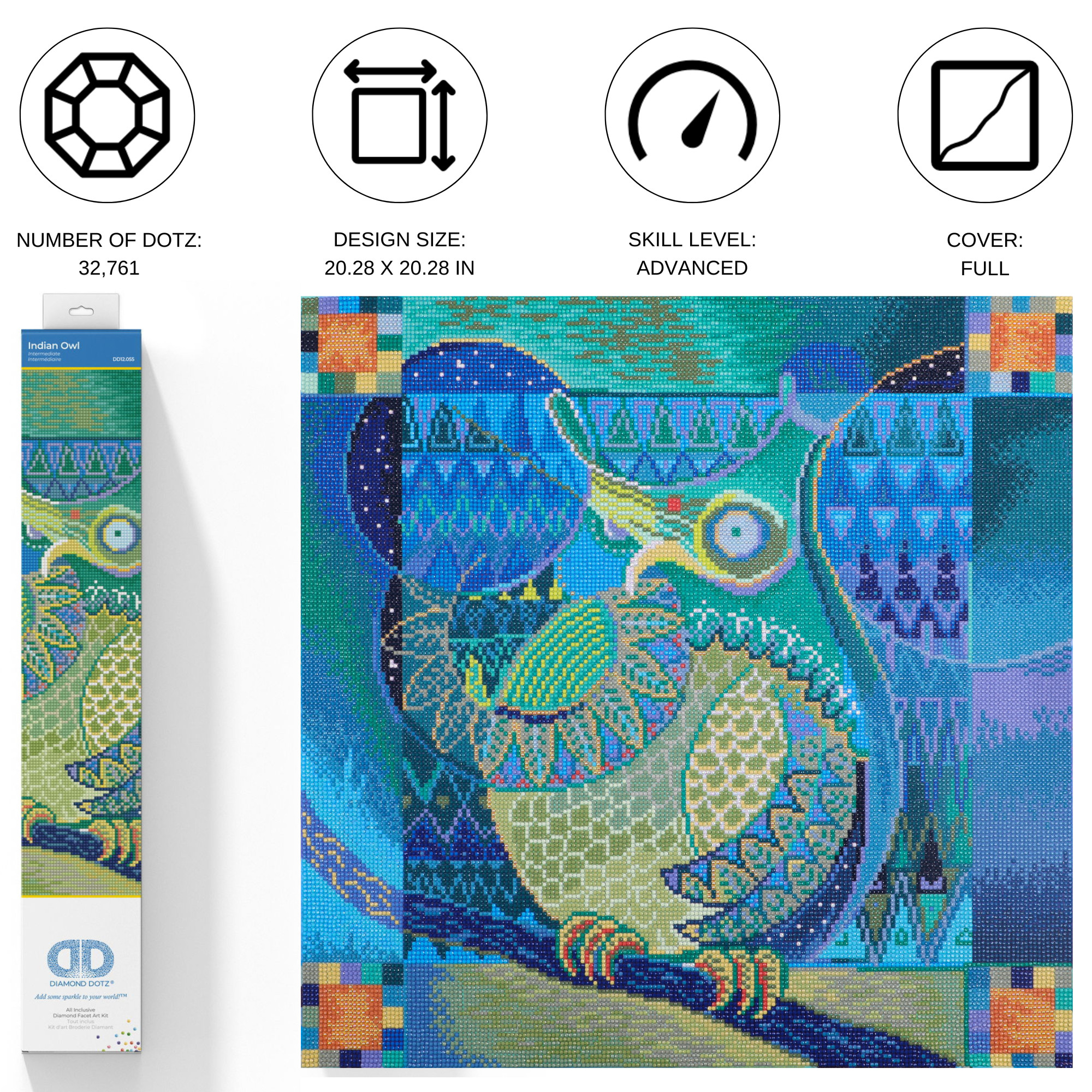 Diamond Dotz Indian Owl - 20.3" x 20.3"