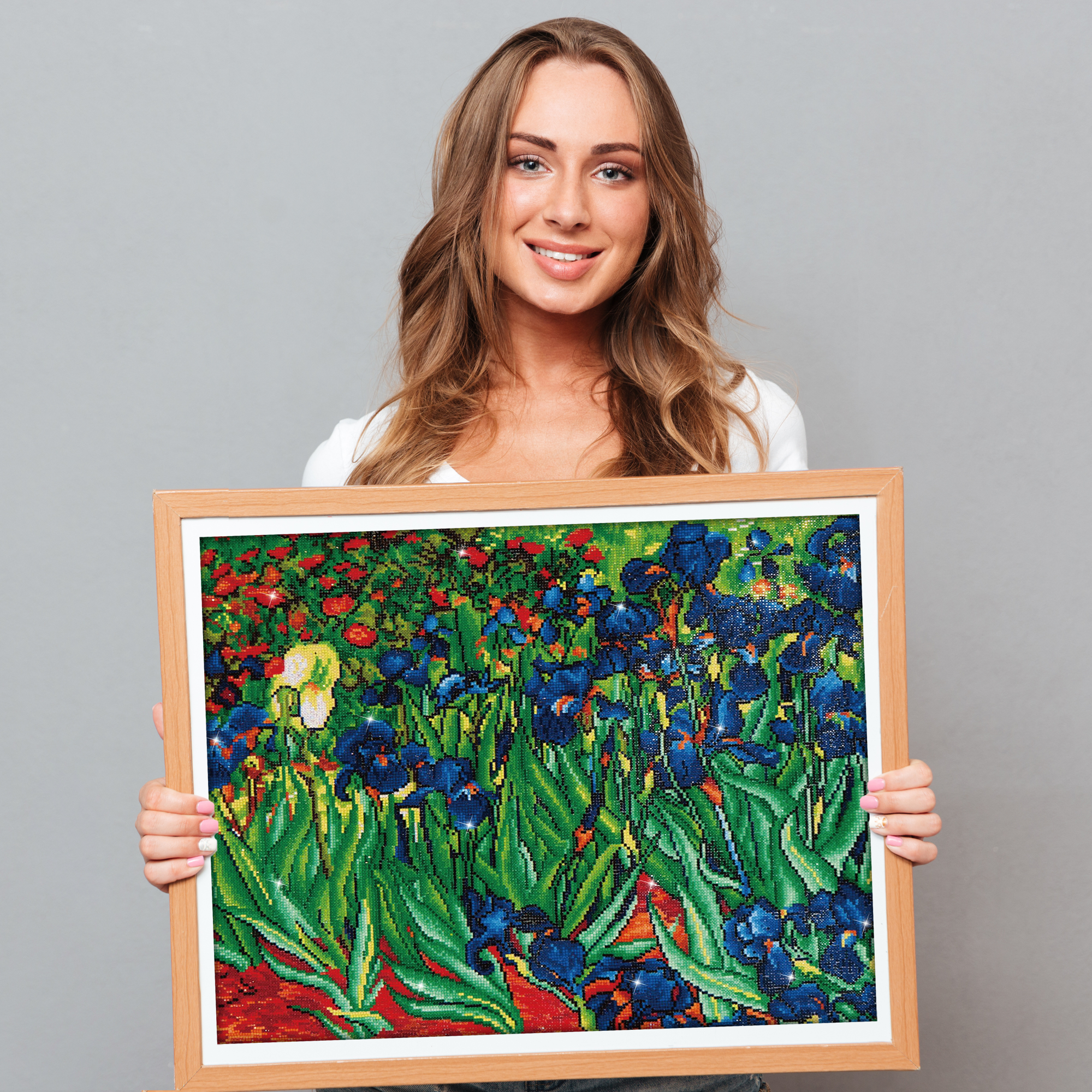 Diamond Dotz Irises (Van Gogh) - 28.0" x 22.0"