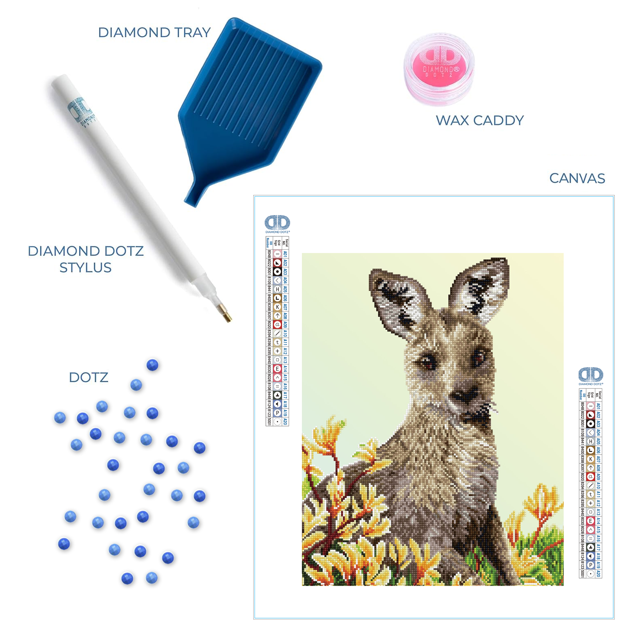 Diamond Dotz Kangaroo & Kangaroo Paw - 16.1" x 20.1"