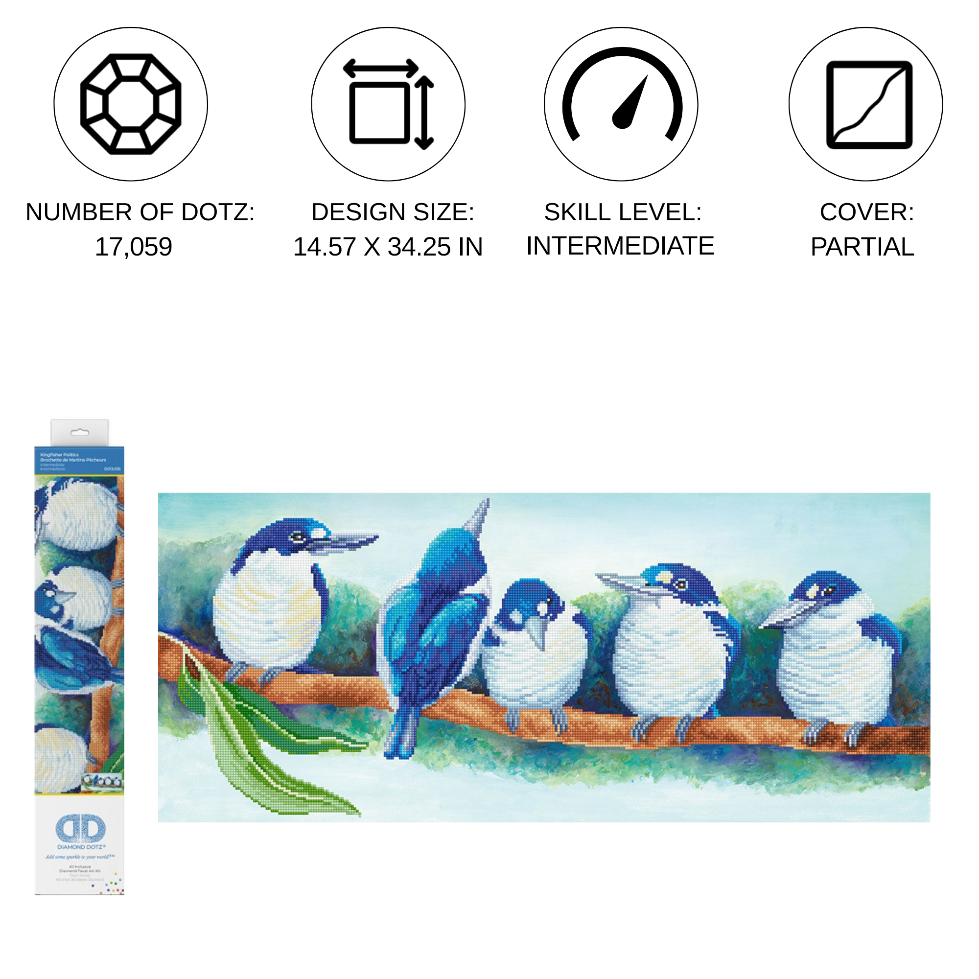 Diamond Dotz Kingfisher Politics - 34.3" x 14.6"