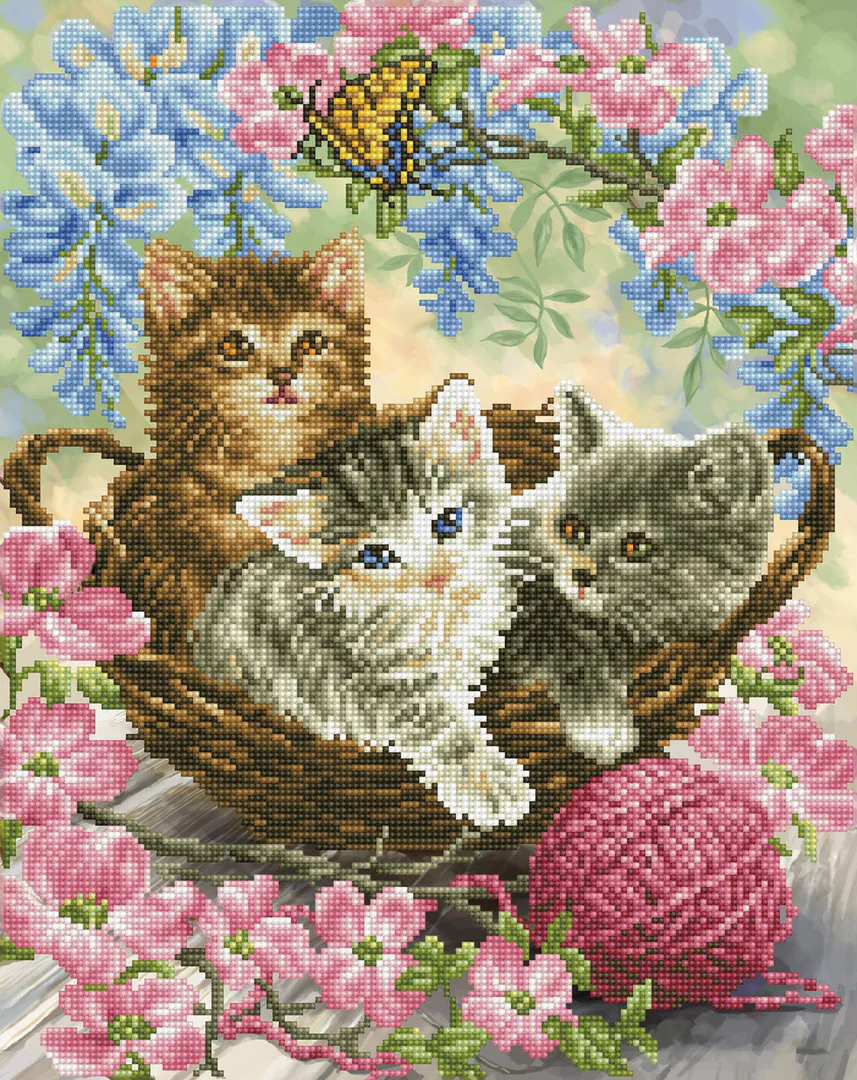 Diamond Dotz Kitty Knits - 15.8" x 19.7"