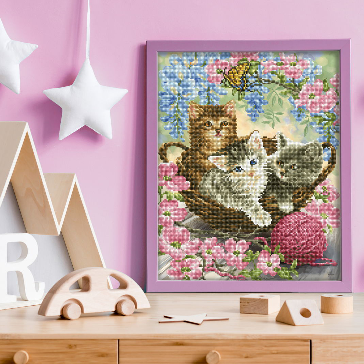 Diamond Dotz Kitty Knits - 15.8" x 19.7"