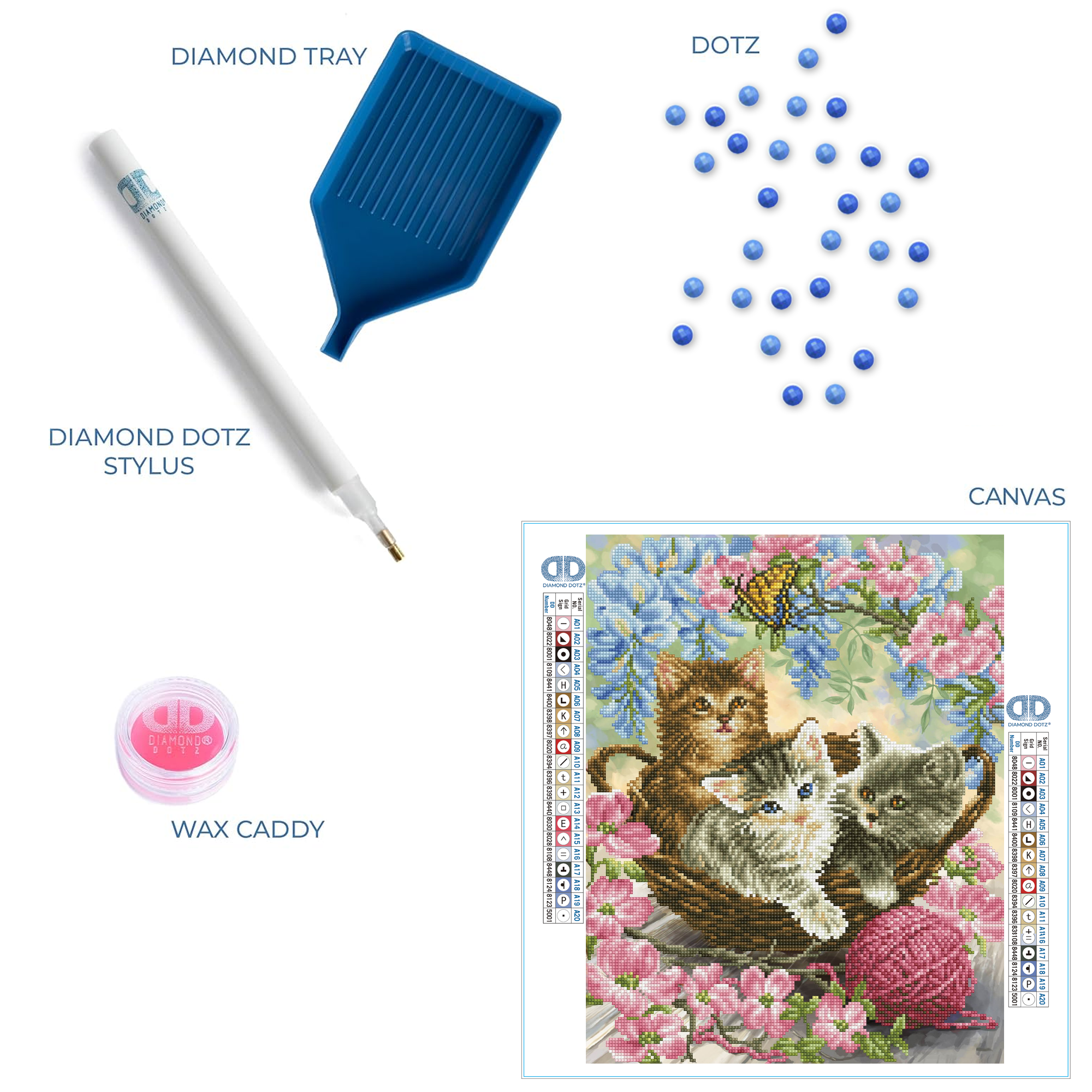 Diamond Dotz Kitty Knits - 15.8" x 19.7"