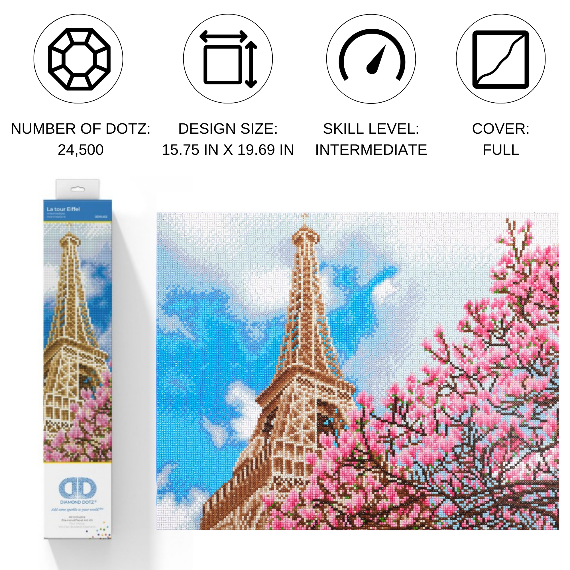 Diamond Dotz La tour Eiffel - 19.7" x 15.8"