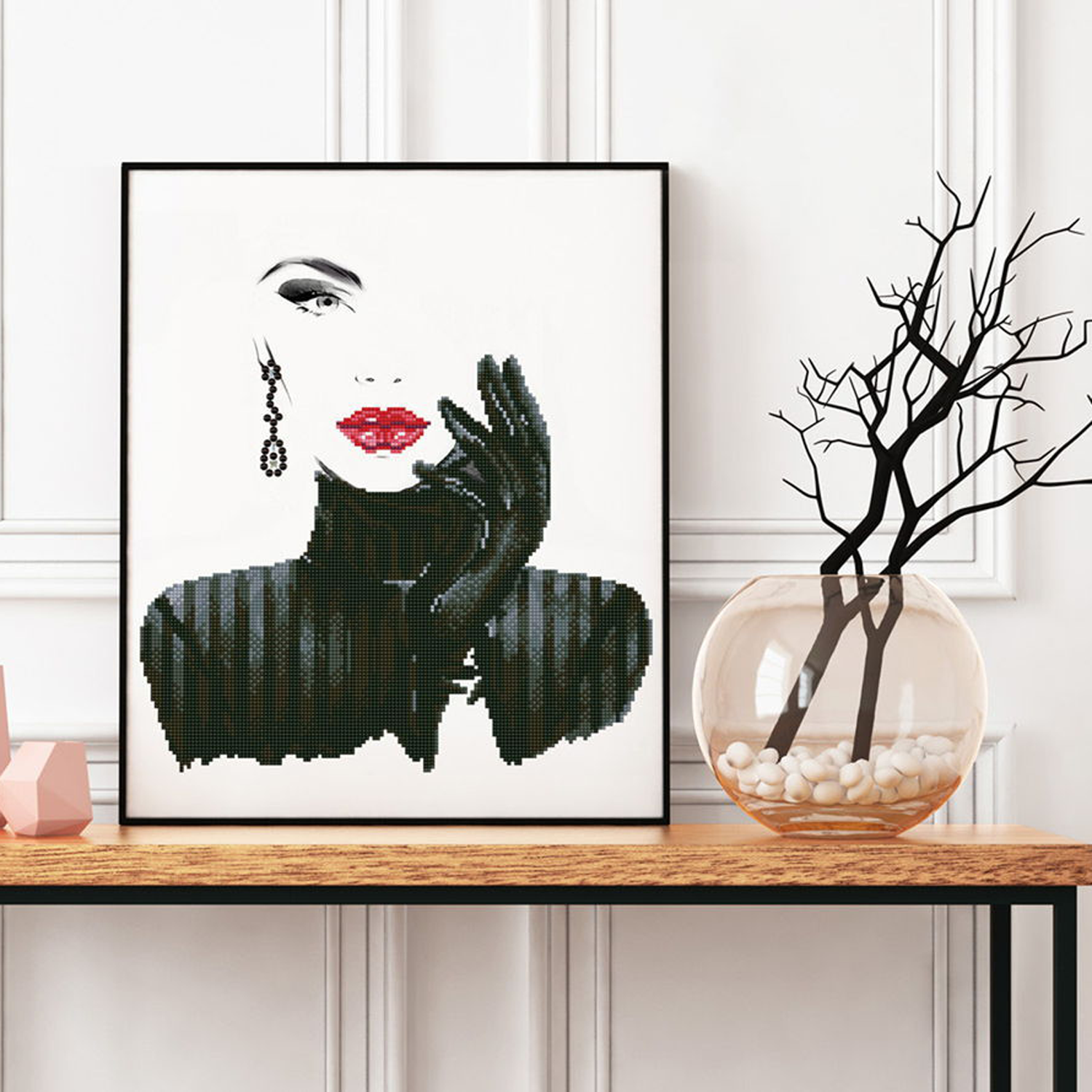 Diamond Dotz Lady in Black - 16.5" x 20.5"