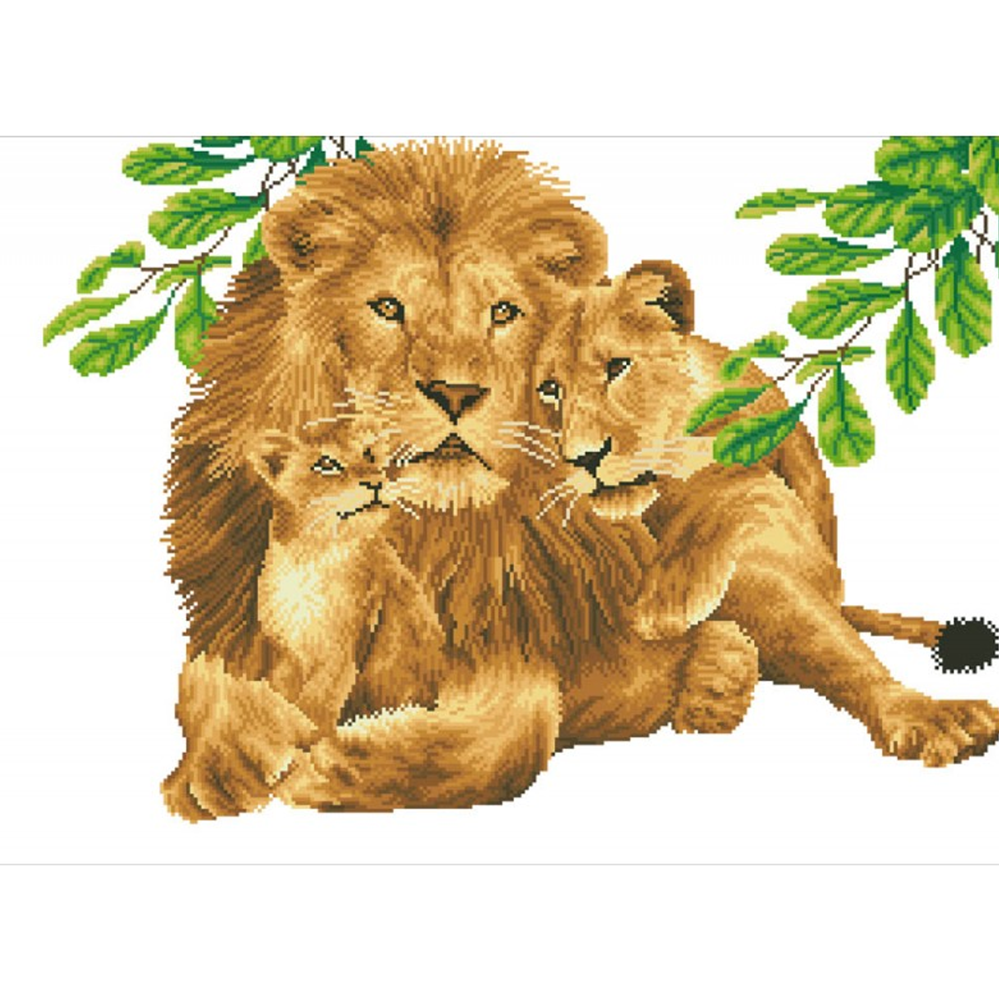 Diamond Dotz Lion Family - 30.3" x 21.7"