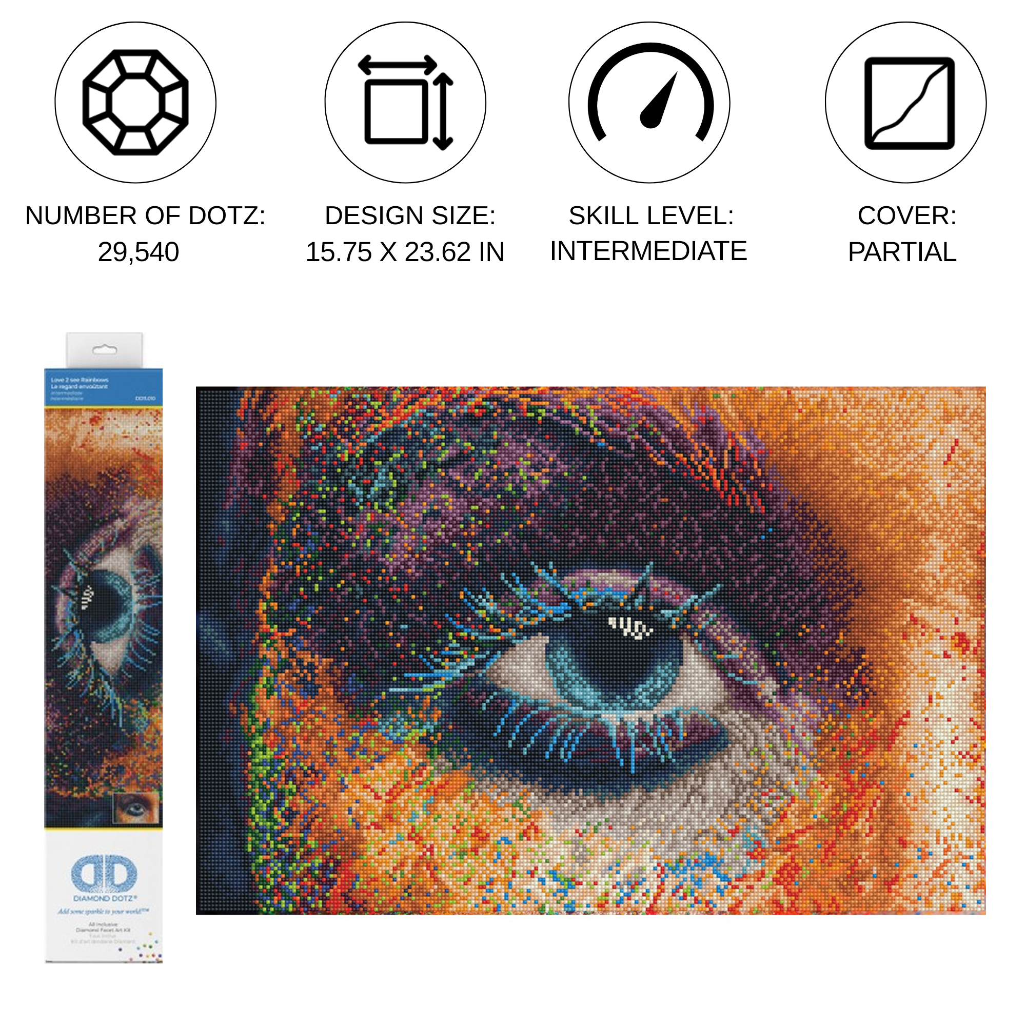 Diamond Dotz Love 2 See Rainbows - 23.6" x 15.8"