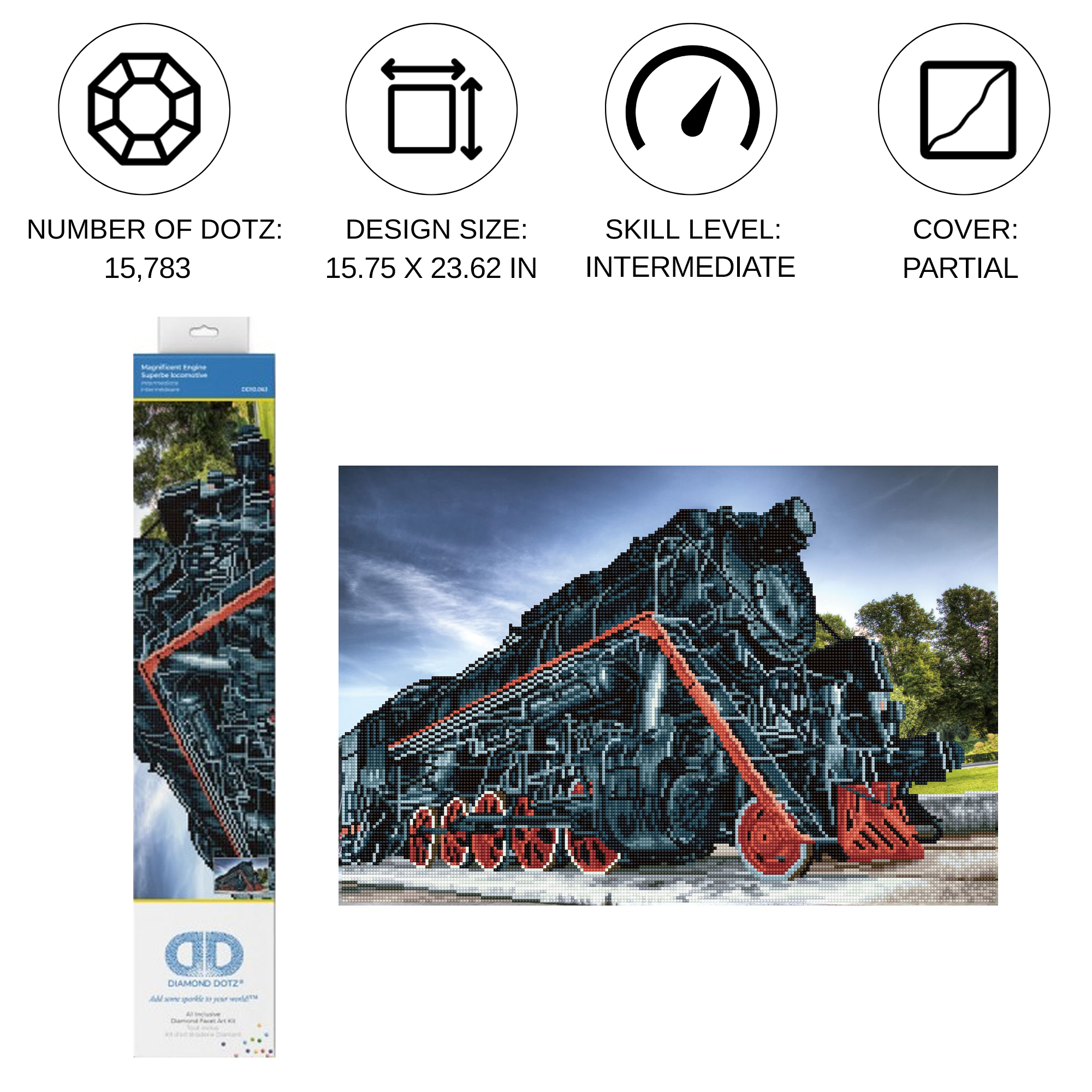 Diamond Dotz Magnificent Engine - 23.6" x 15.8"