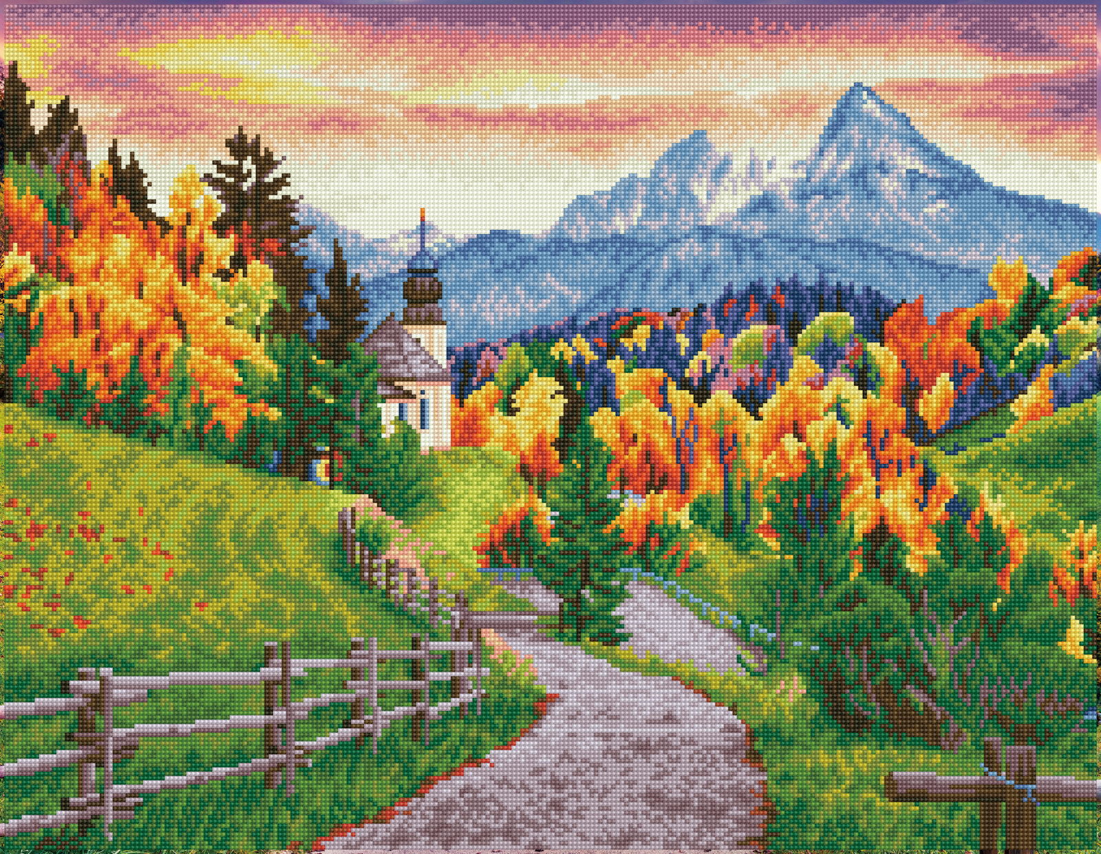 Diamond Dotz Maria Gern Church - 26.4" x 20.5"