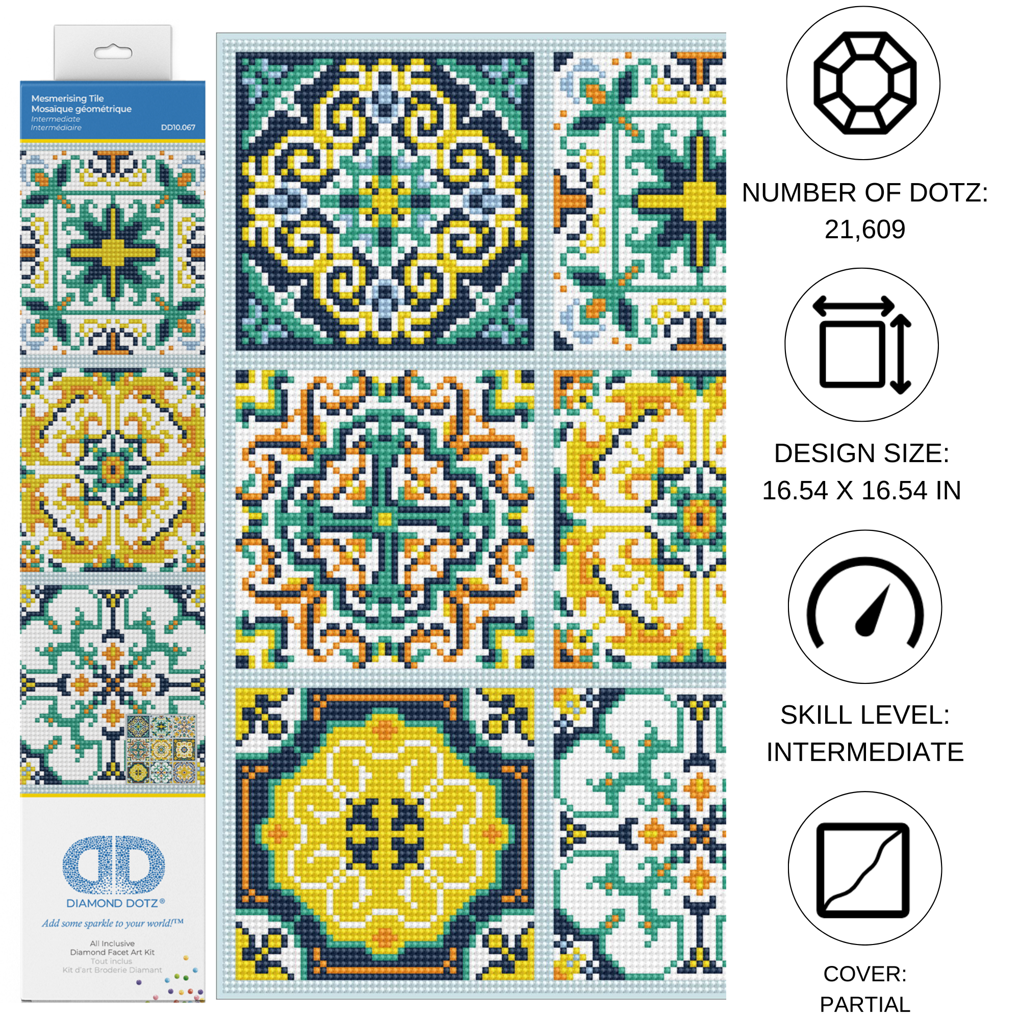 Diamond Dotz Mesmerising Tile - 16.5" x 16.5"