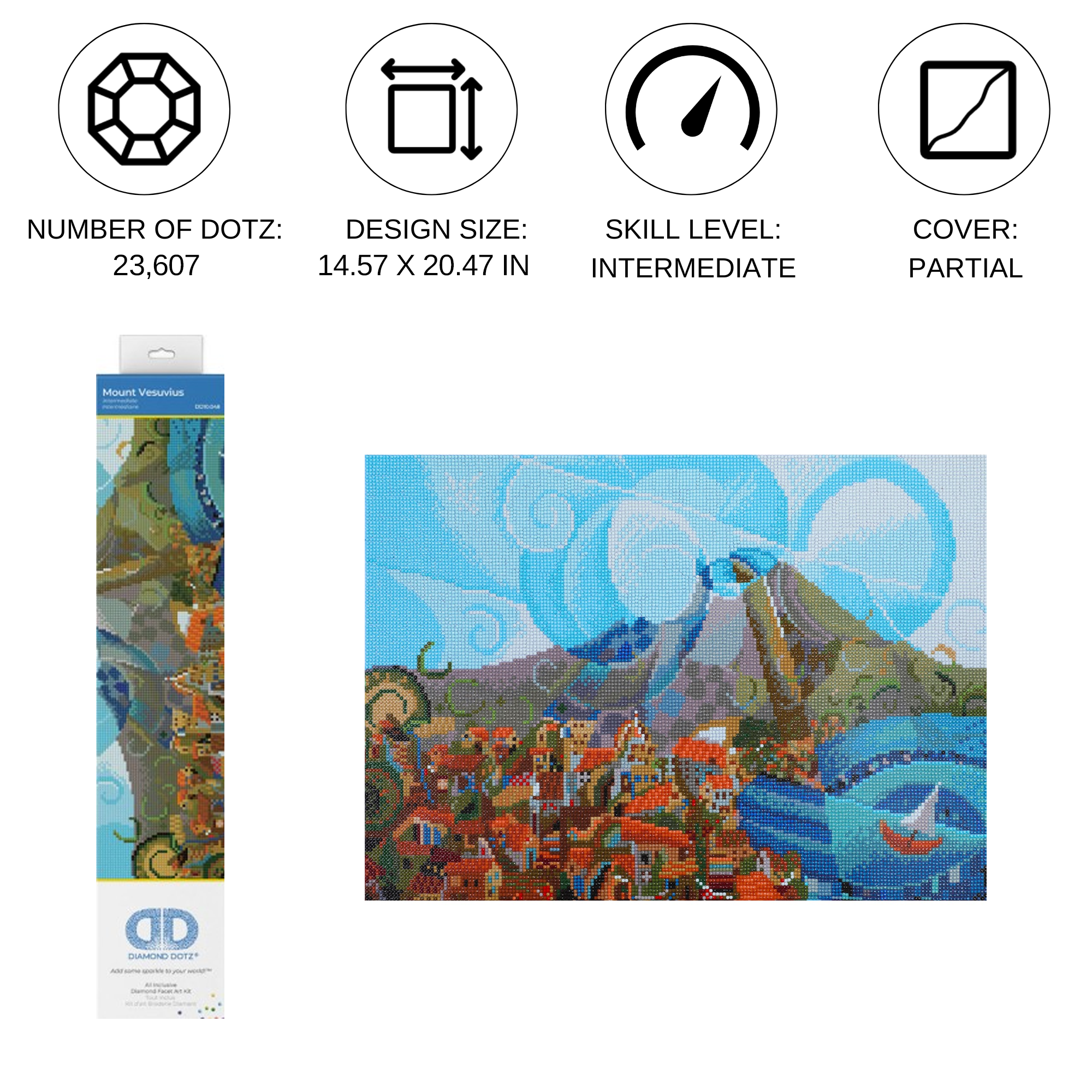 Diamond Dotz Mount Vesuvius - 20.5" x 14.6"