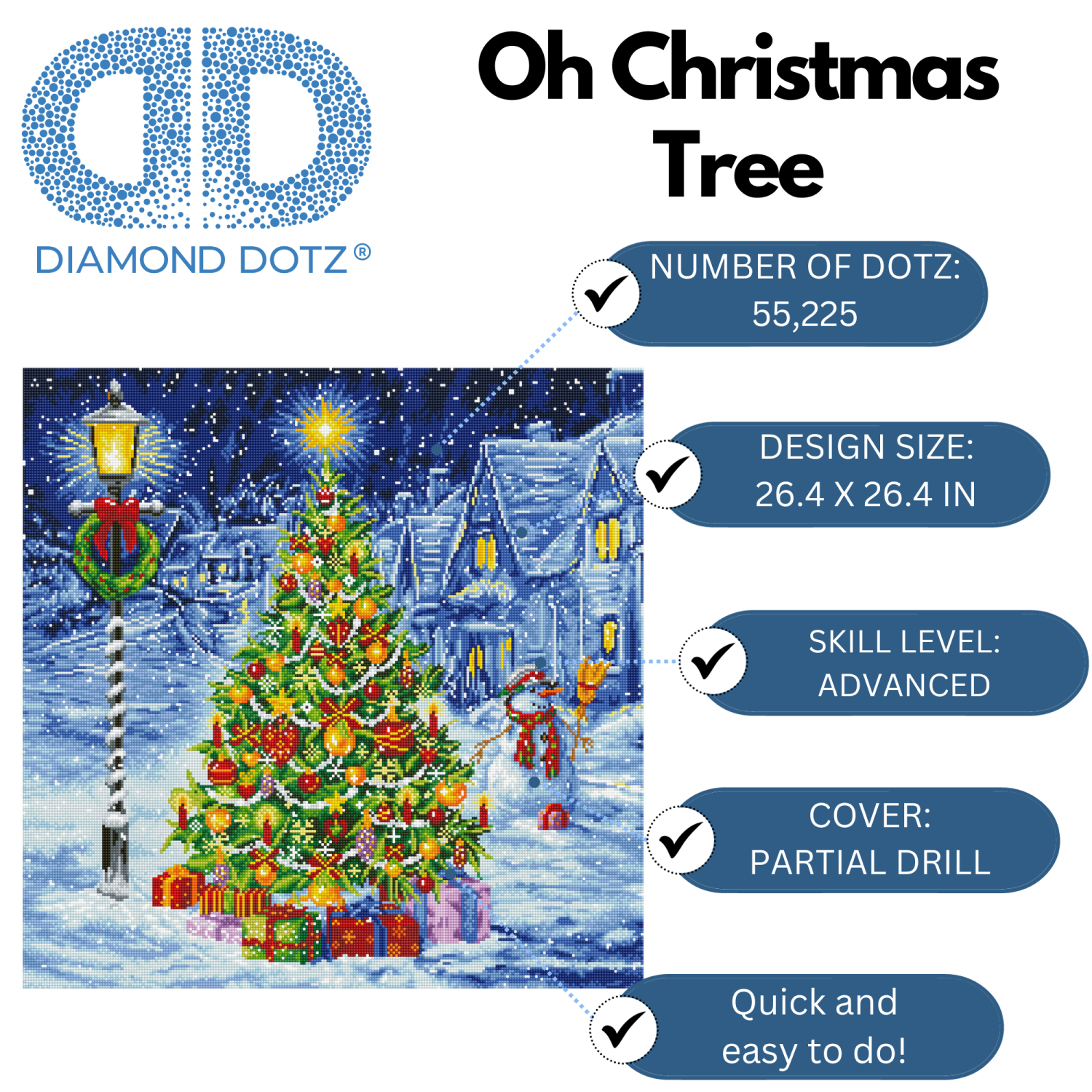 Diamond Dotz Oh Christmas Tree - 26.4" x 26.4"