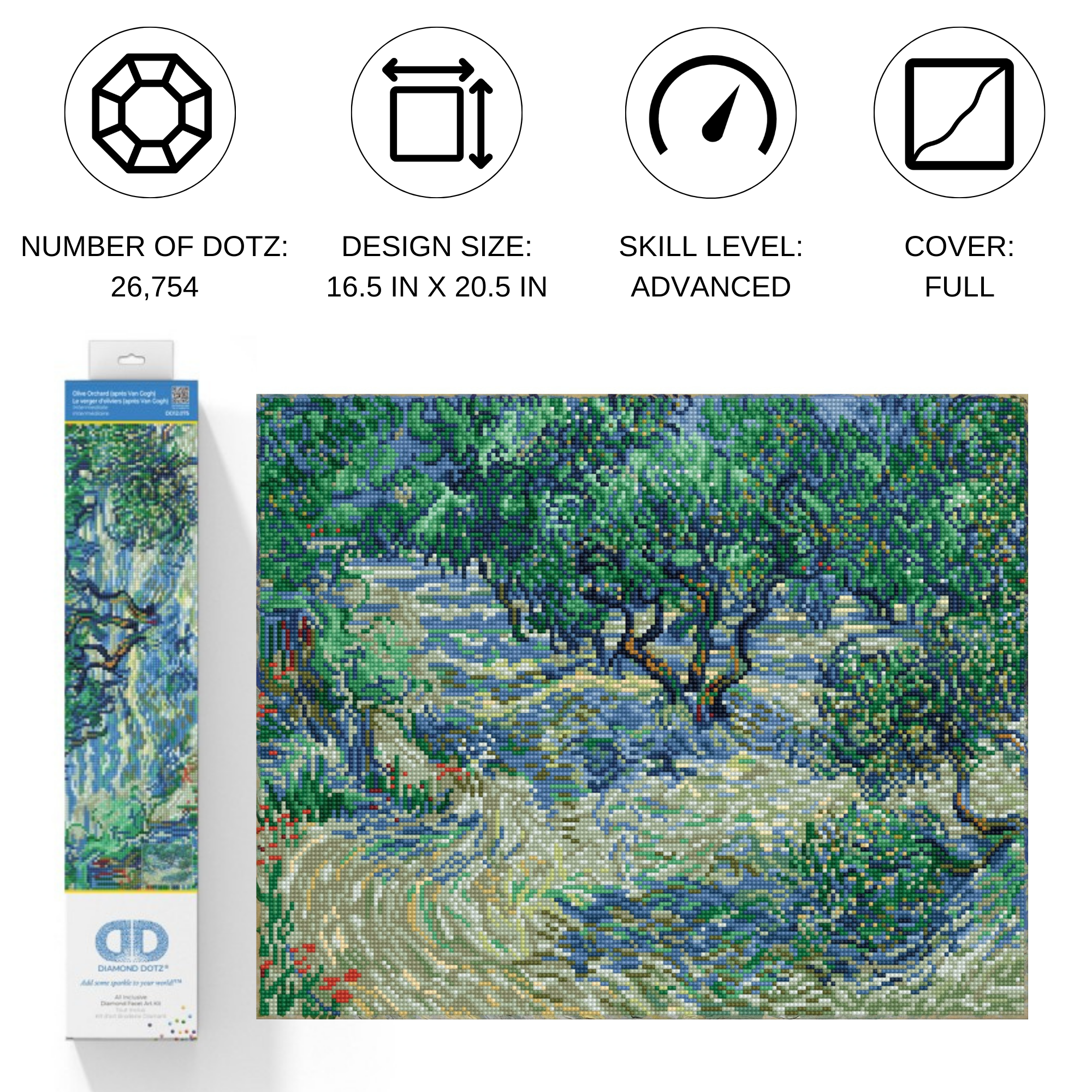 Diamond Dotz Olive Orchard (Van Gogh) - 20.5" x 16.5"