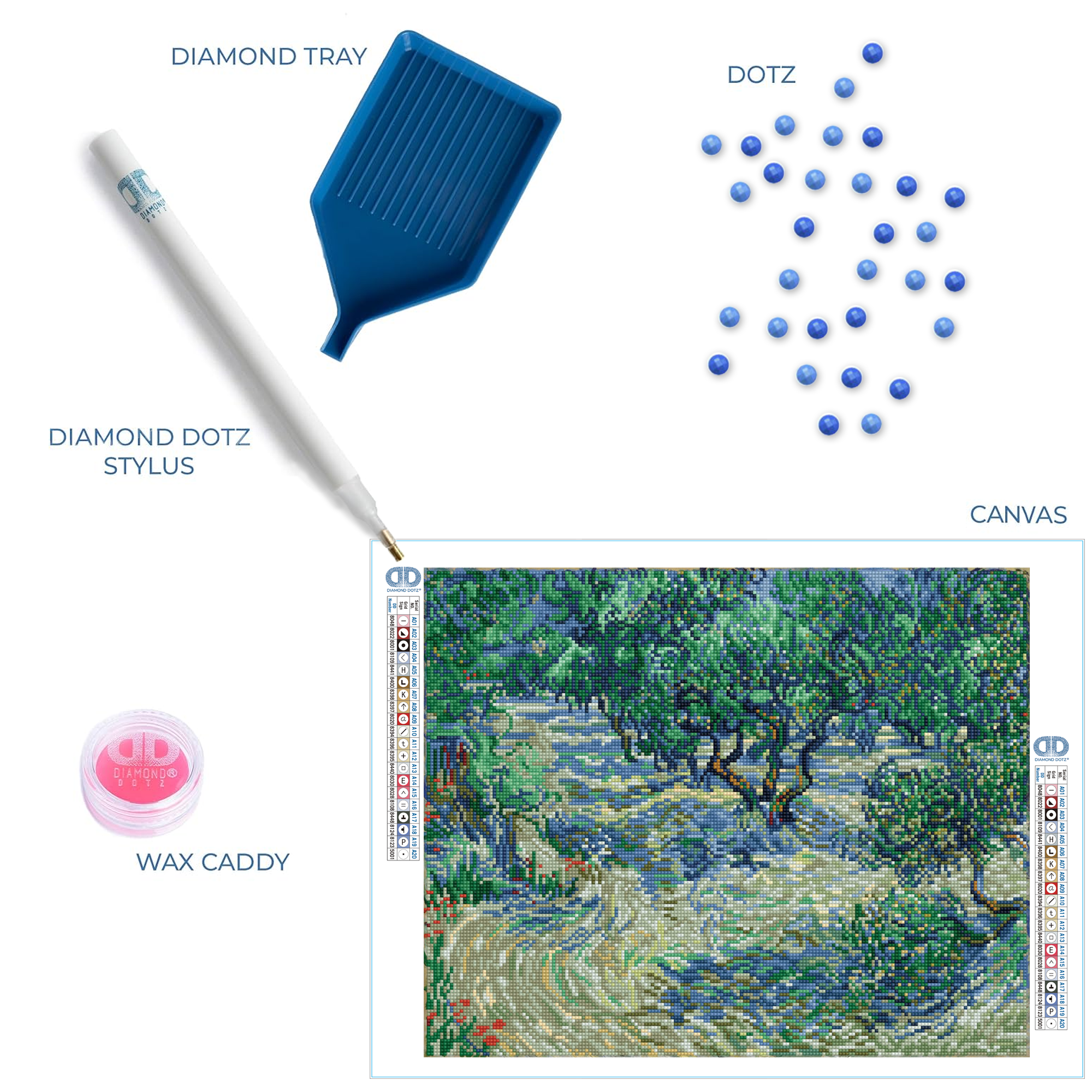 Diamond Dotz Olive Orchard (Van Gogh) - 20.5" x 16.5"