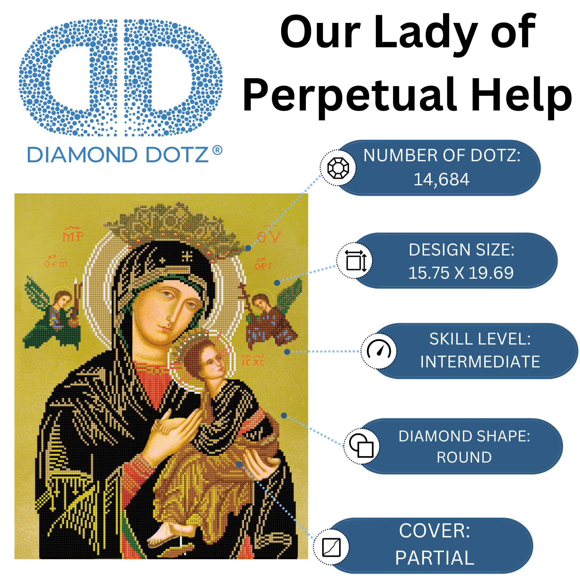Diamond Dotz Our Lady of Perpetual Help - 15.8" x 19.7"