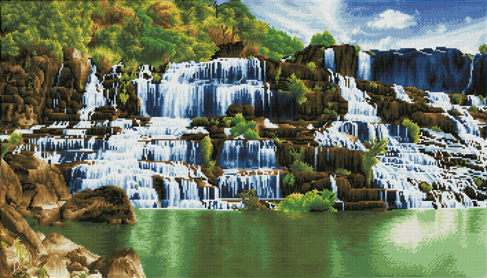 Diamond Dotz Pongour Waterfall - 22.4" x 39.8"