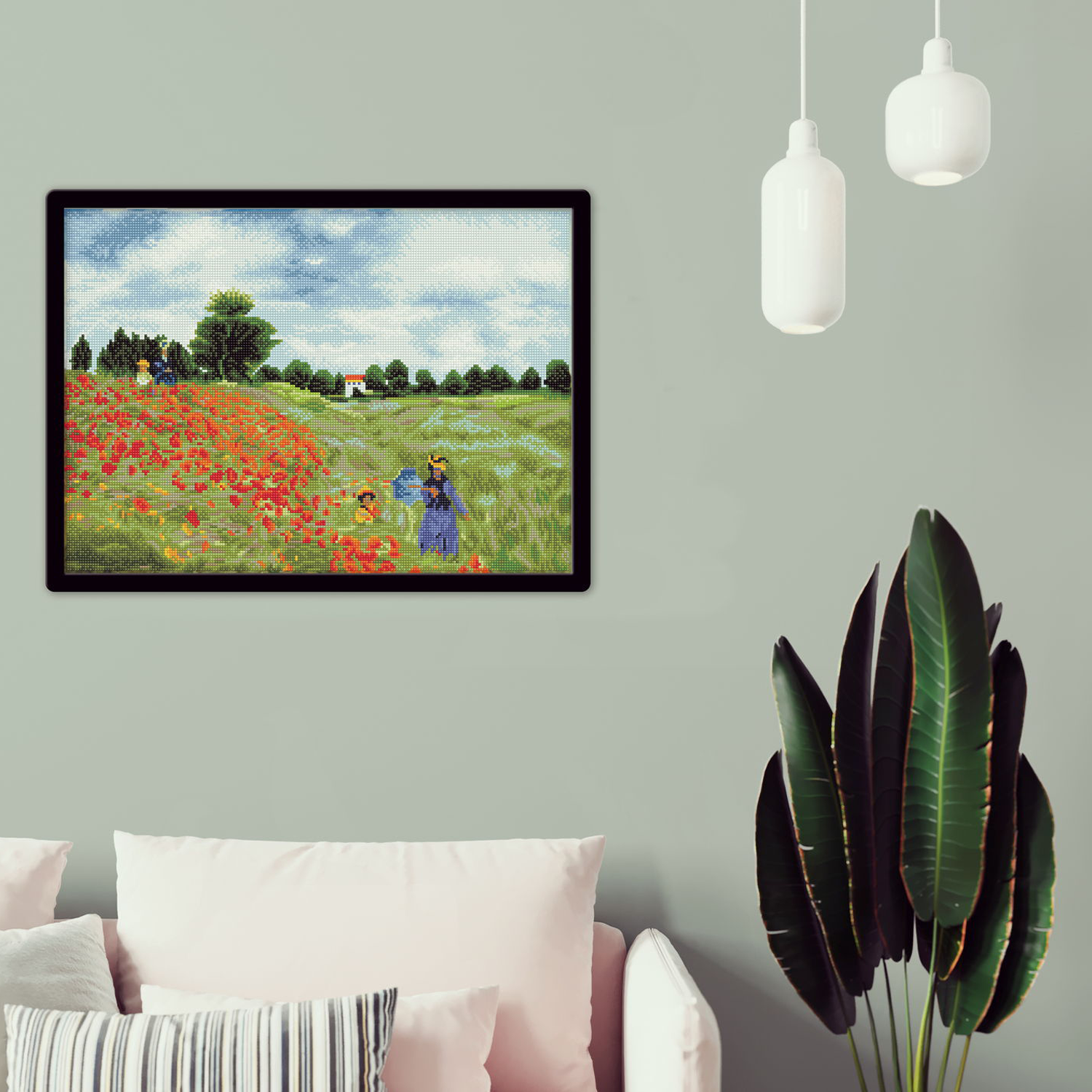 Diamond Dotz Poppy Fields (Apres Monet) - 22.4" x 16.1"