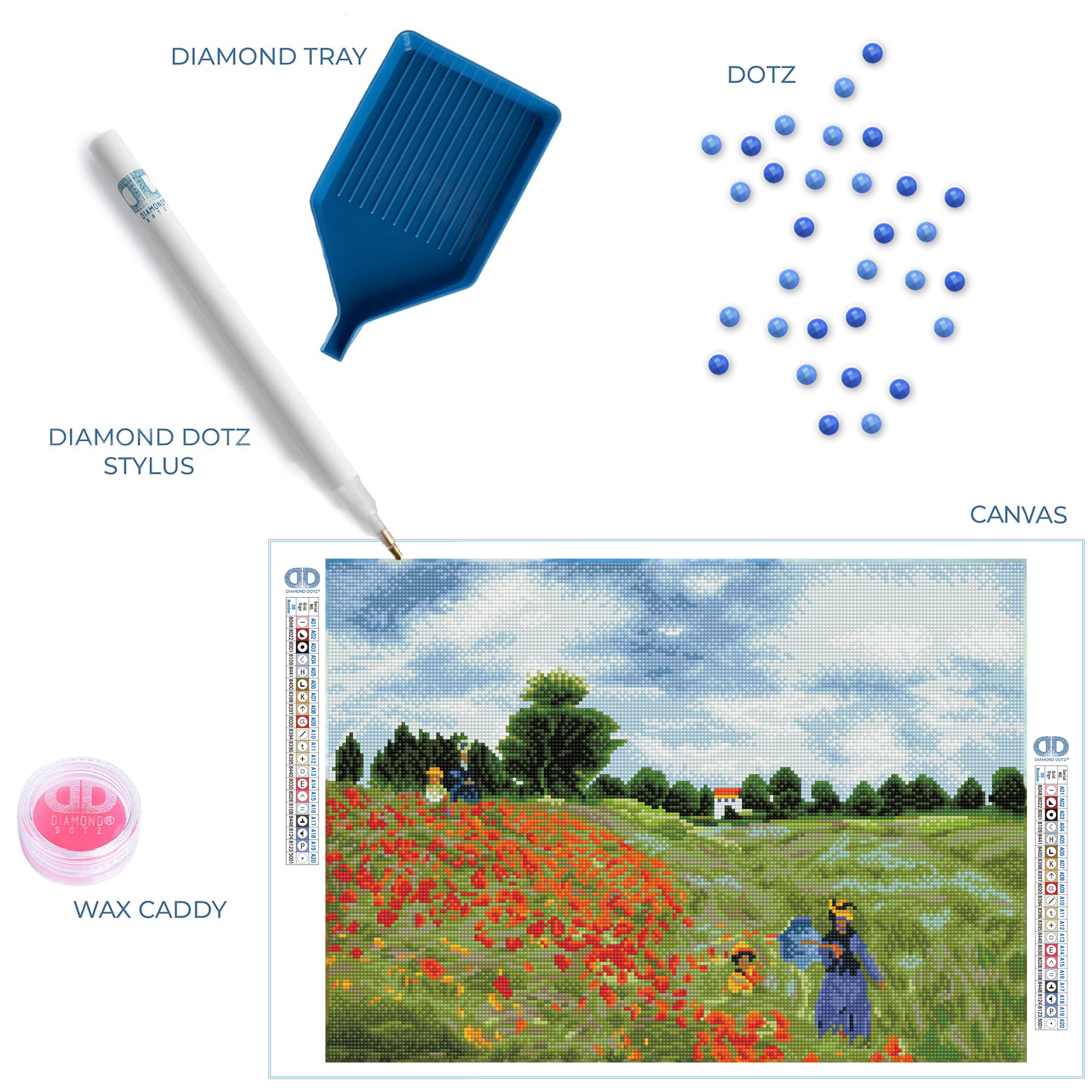 Diamond Dotz Poppy Fields (Apres Monet) - 22.4" x 16.1"