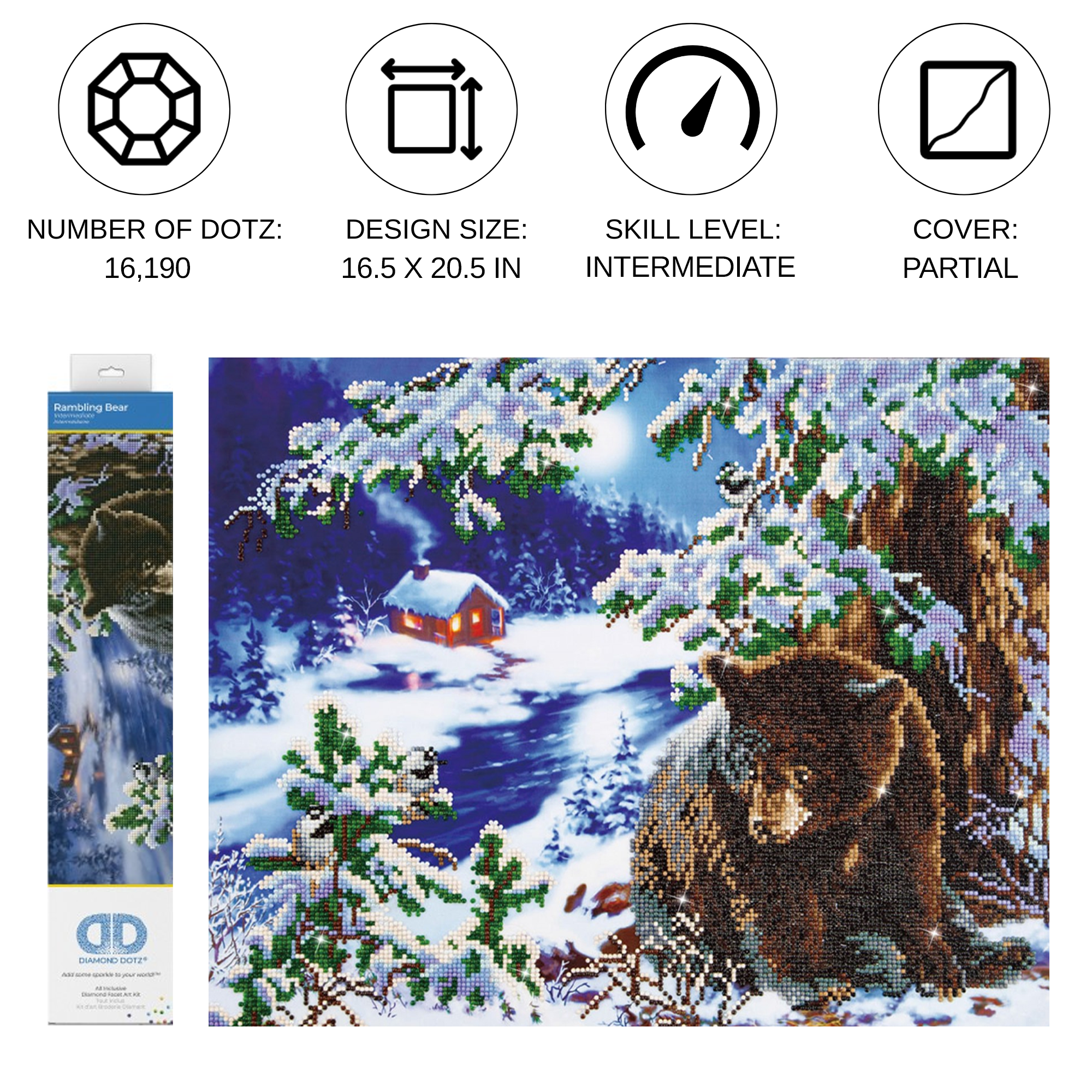 Diamond Dotz Rambling Bear - 20.5" x 16.5"