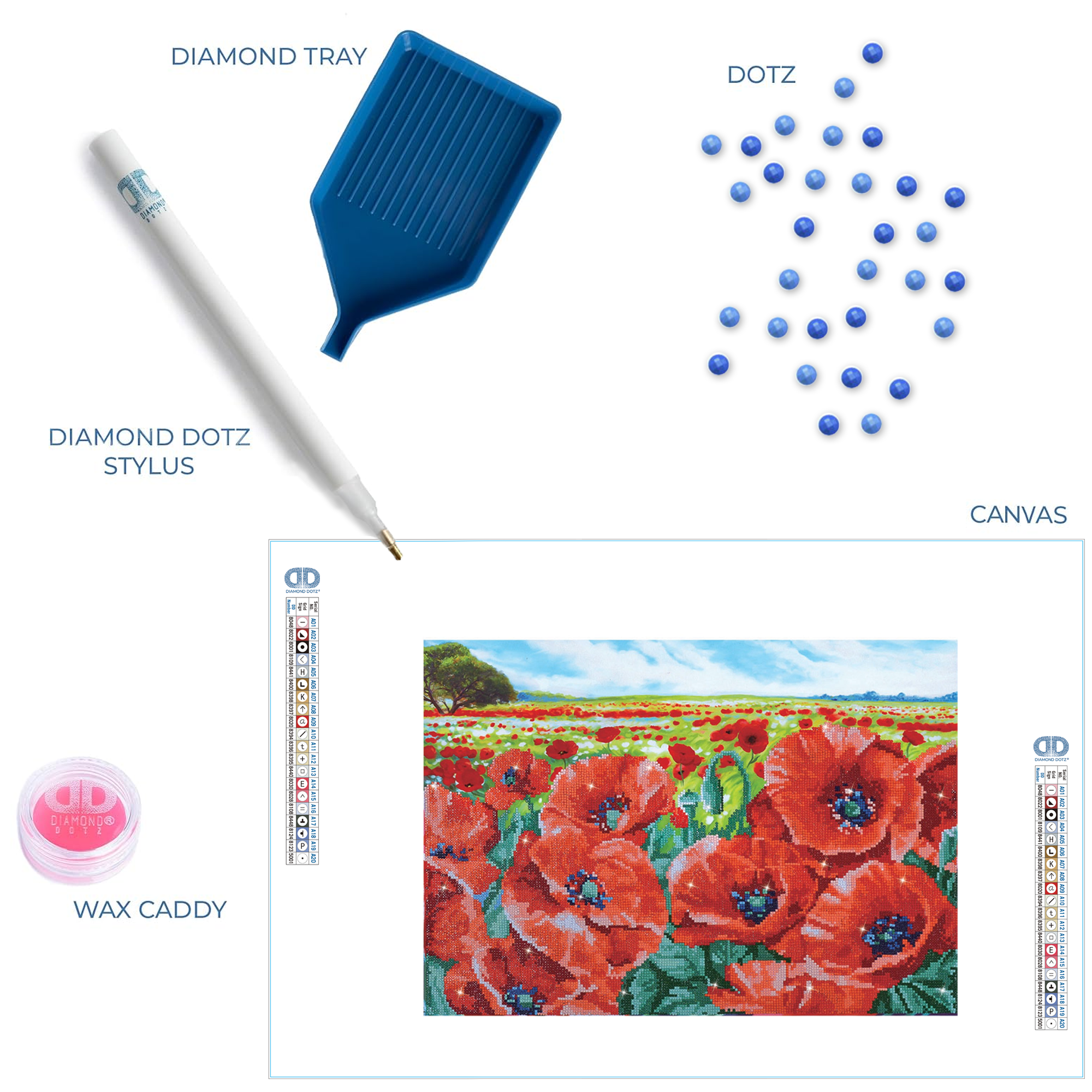 Diamond Dotz Red Poppy Field - 23.6" x 16.5"